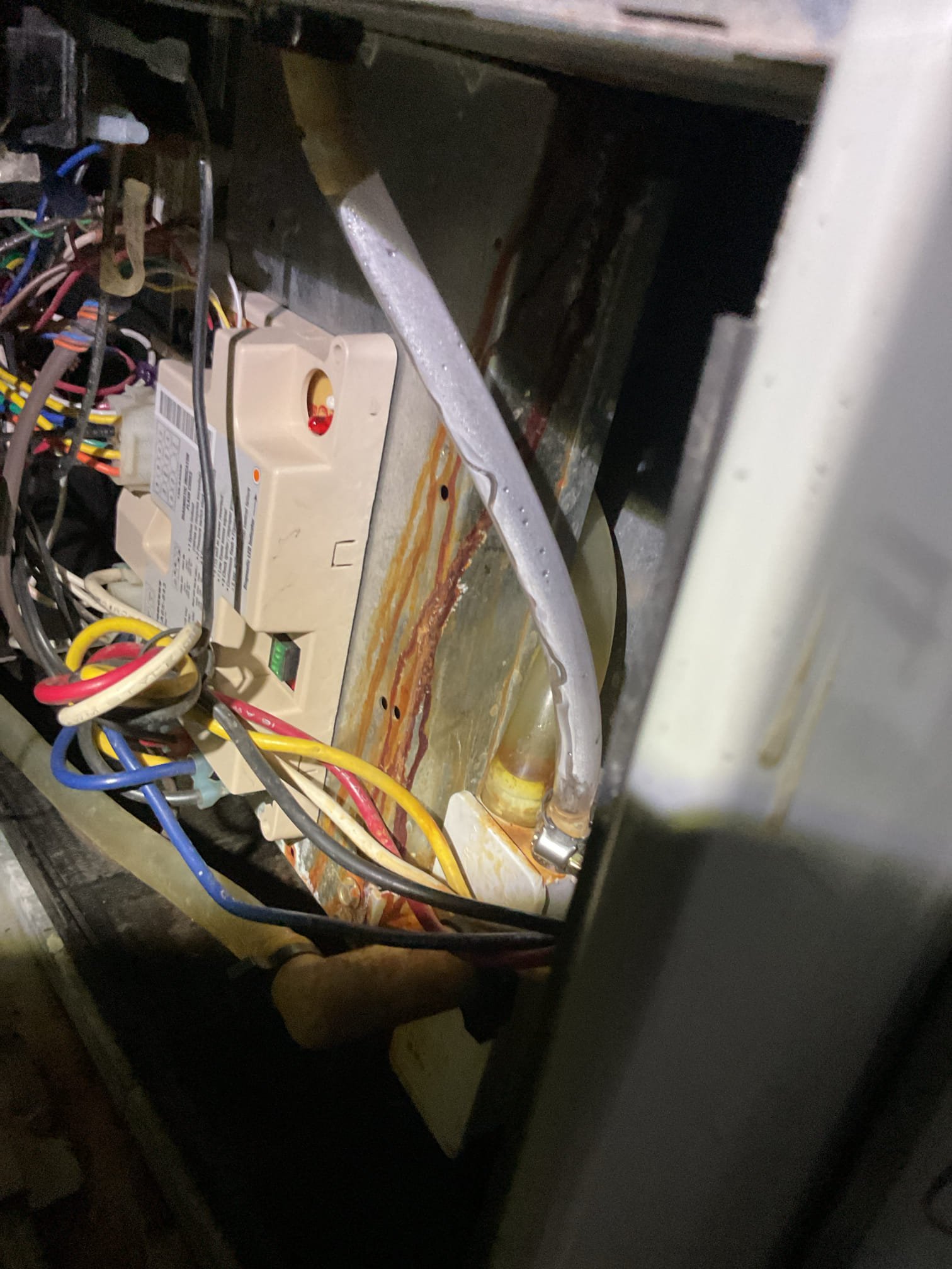 Furnace drain issues. Was causing water getting into pressure switch tubing and thereby preventing switch fro, closing (1.2” vacuum) required vacuum 1.4” 
Took apart and cleared the rubber “boot” that is connected to the inducer drain port. Took apart furnace drain trap and cleaned in sink. Made sure all drains were clear.
Replaced 3/8” tubing from the inducer “boot” fitting to the trap.

Furnace is 23+ years old. 
(6) Burners in bad shape. Lots of rust in burner compartment. Provided email estimate to replace burners.

Cleaned flame sensor and went over basic operations

Combustion test: Pass

Talked about system upgrade and went over rough estimates using Instant Quote on dibiasehvac.com

He decided on plan membership today. Paid for invoice with credit card.