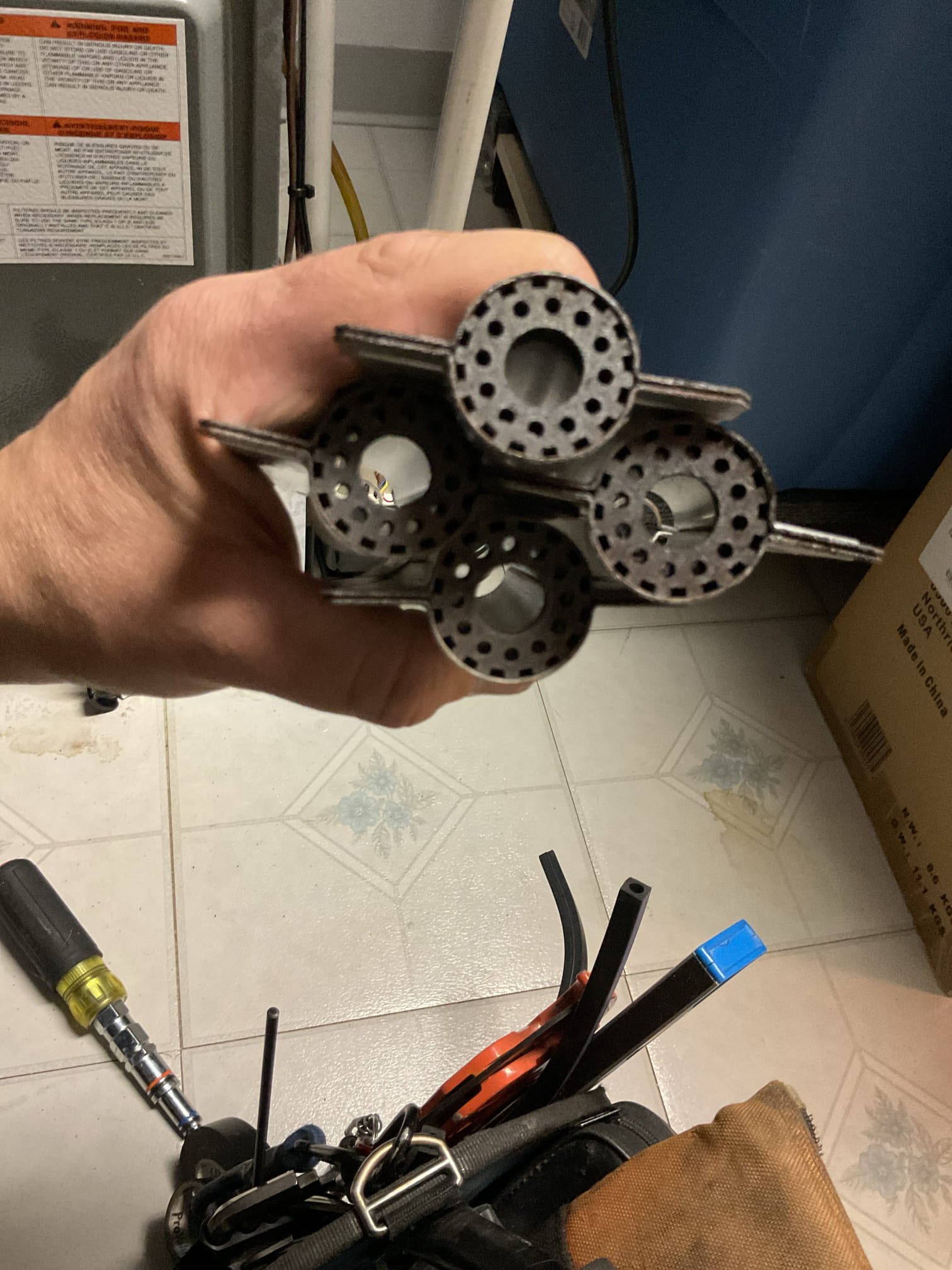 
Completed heat tune up for propane furnace.

Aprilaire 416 filter ok
Inspected heat exchanger, burners, flue pipe, inducer assembly and hoses; 
Inspected hot surface ignitor and verified resistance with meter
Cleaned flame sensor and verified flame rectification circuit
Measured temperature rise and static pressure
Checked wiring, controls, electric motors and components; recommend blower motor surge protector, provided email estimate 
Checked manifold propane pressures
Inspected drain and pump.  Flushed drain with vinegar. There is a condensate pump safety and EZ trap but no wet switch. Wet switch will shut equipment down if water is detected on floor near unit. 
Also tested heat pump operations. 
 
Combustion, draft and smoke tests: Pass

Propane furnace is operating well at this time. 