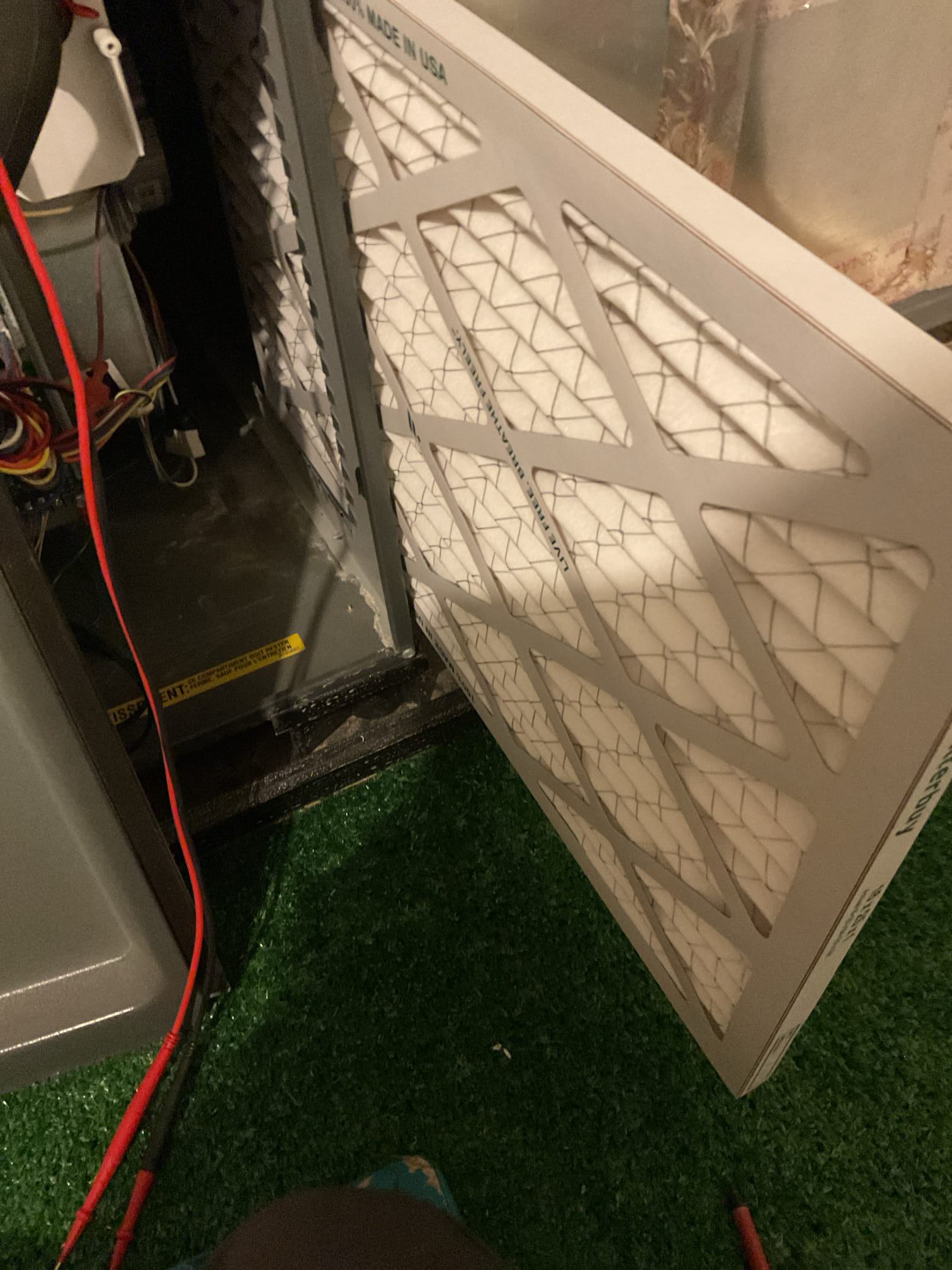 I arrived to the customers home to service their 2 yr old gas furnace system. 
I started with checking the air filter and replaced , the filter size is 16x25x1. I checked all my electrical connections and voltages. I inspected and tested the  burners , flame sensor and the igniter. I water tested all tubing and hoses. I inspected the exhaust and fresh air pipe for restrictions and bellies. I inspected the inducer and the blower motor operation. I checked and tested for combustion and took temp rise splits at the return and the supply. Everything is running fine at this time of service. Collected for $189.00 renewal. Paid by check . 
