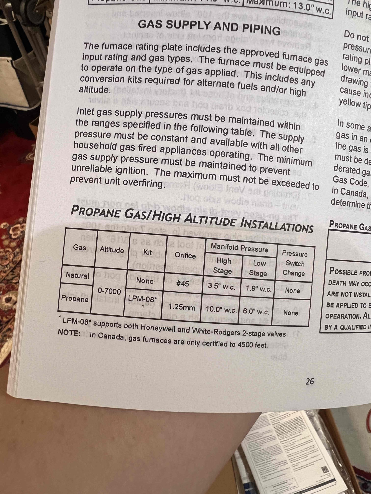 11/24/25 Tan
Performed heat maintenance on 4 year old propane gas furnace installed by us.
Client asked to have filter and humidifier serviced. I quoted and he approved.
Changed 413 filter on site.
Changed humidifier water panel 35 on site. Also took scale control apart and cleaned. Flushed drain line to clear any restrictions. Placed in test mode several times to verify for any leaks and found none. Set for 5 for winter.
Checked temp rise and found it within range.
Checked airflow and found .8” static tesp which is acceptable.
Motor performance checked out good with 5A on blower and .3A in inducer.
Combustion readings were acceptable. Checked and verified propane gas pressures and found them set to manufacture specifications.
Cleaned burners and flame sensor. Flame sensor registered 2.4mA during operations.
Checked ignitor and found normal resistance of 57.
Checked air delivery system and confirmed surge protection is active.
Control board and wiring are all secure and proper as well.