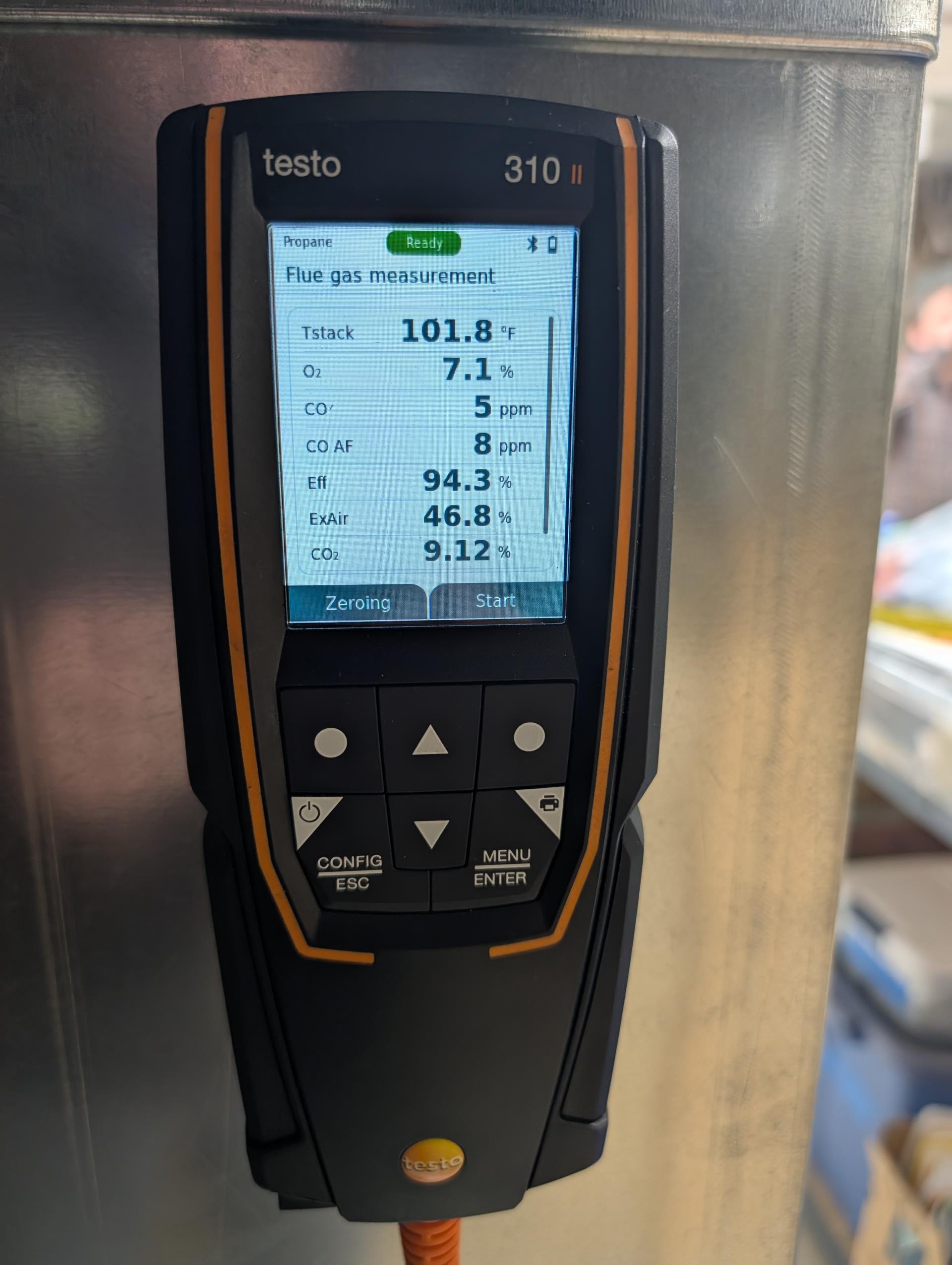 
Completed 6 month inspection for propane furnace/Heat pump hybrid system:

Homeowner will replace Aprilaire 413 filter soon. 
Inspected heat exchanger, burners, flue pipe, inducer assembly and hoses
Inspected hot surface ignitor and verified resistance with meter
Cleaned flame sensor and verified flame rectification circuit
Measured temperature rise and static pressure
Checked wiring, controls, electric motors and components; 
Checked manifold gas pressures
Inspected drain and pump. Added treatment tabs to pump. 

Checked heat pump operation and temperatures. 

Discussed and provided email estimate for APCOX whole home air treatment system. UV light life span 3 years. Lifetime warranty on unit. 
Will control biological growth at indoor coil and VOCs.

Also provided estimate for plan membership. 

Combustion, draft and smoke tests: Pass

System operating well at this time. 