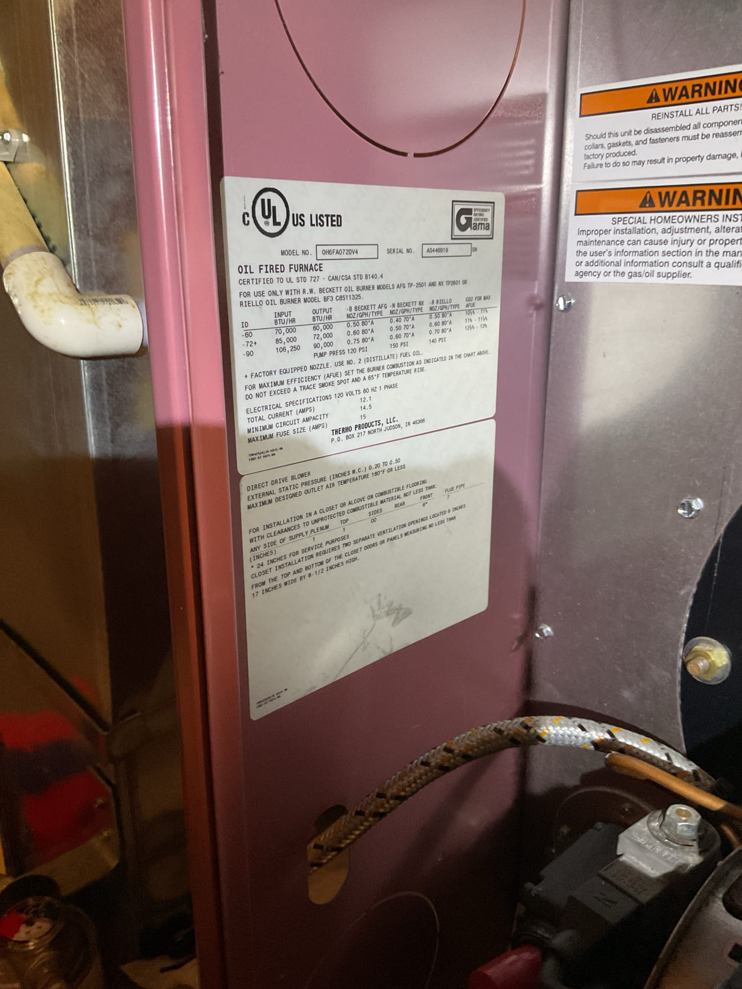  arrived to the customers home to service their 14 yr old oil furnace system. 
I started with checking the air filter and replaced, supplied by the customer. I checked all my electrical connections and voltages. I checked and replaced my strainer and nozzle , and the oil filter. I inspected and set my electrodes for proper gapping for optimal performance.  I inspected the flue pipe  for corrosion and pitting. Inspected my heat exchanger and the chimney for clearance. I bled the oil burner and tested system for smoke and combustion. I took temp rise splits at the return and the supply. Everything is running fine at this time of service. 

Arrived to the customers home for 2 heat pump check ups . I checked all electrical connections and voltages . I checked the air filter and found both are  good. I  Inspected the indoor coil and tested electric heat packages on both systems. Took temp splits for the electric heat and amperage draws. I looked at the outdoor heat pumps and tested for an o