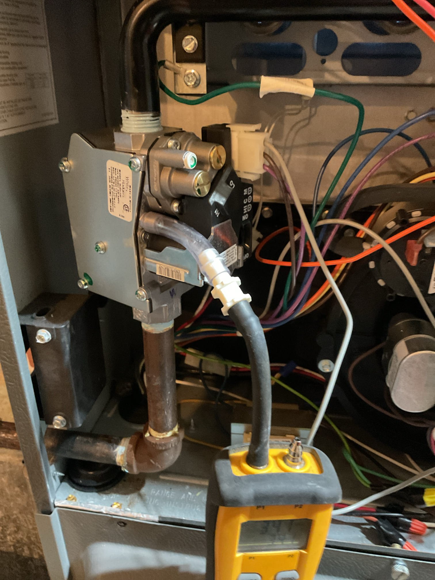 Returned to the customers home to replace there gas valve on the unit on the left side of the house. I turned the power off and the gas. I removed the failed valve and replaced with new. I tested for gas leaks and then turned the system back on and dialed in the 1st and 2nd stage gas pressures. Evers back up and running at this time of service. Cole Ted for labor warranty for $462.19 paid by cc. 