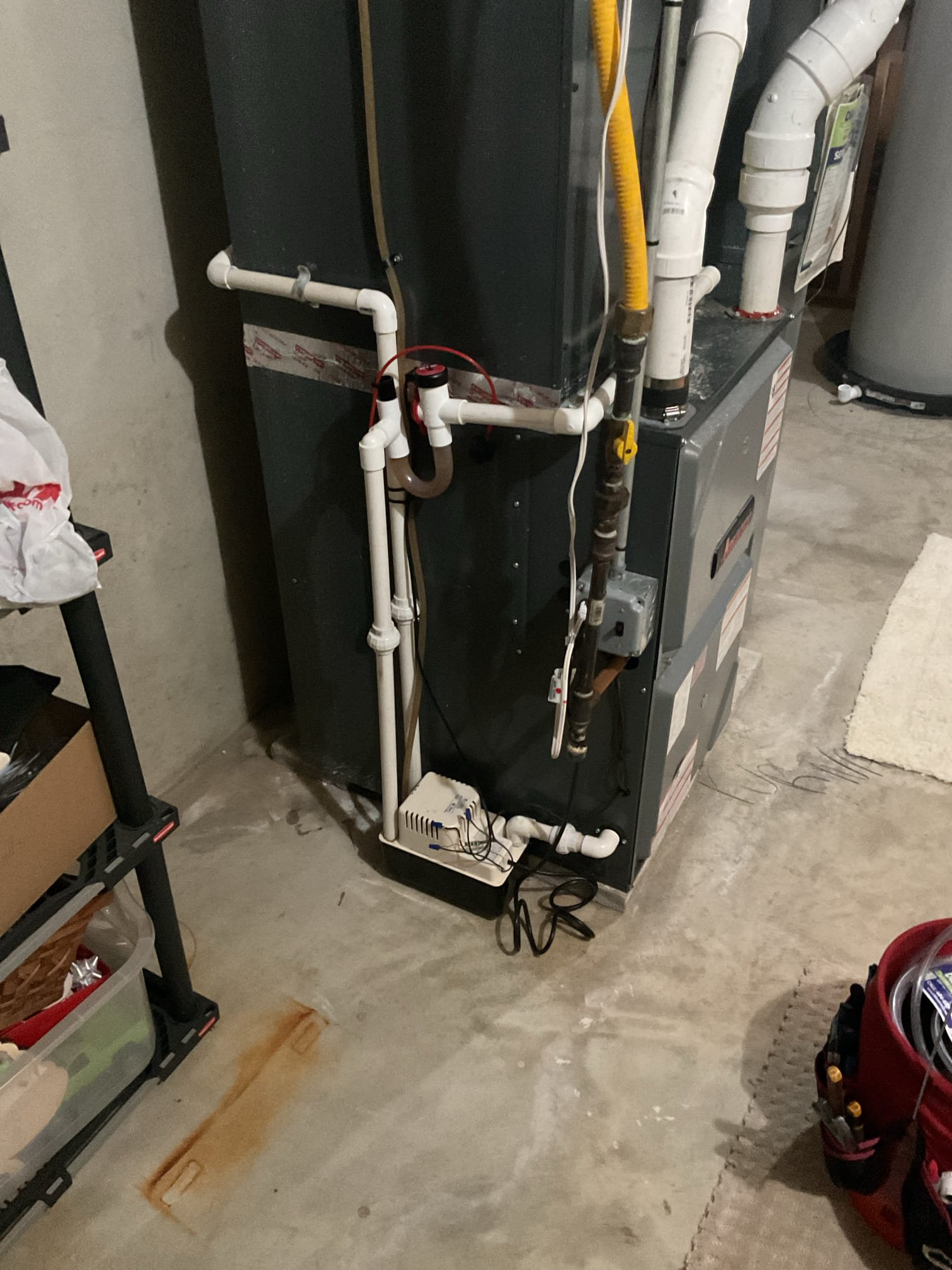 11-26-25 Luis perform gas heat tuneup on a 96+ Amana two stage furnace check all electric connection components check air filter service humidifier replacement of  pad and test operation set it to 35% winter. Clean sensor and inspect burners ok. Cycle heater performed combustion test ok. Air filter ok at this time. Provided estimate to add drain kit on intake pipe to prevent any damage to gas valve (condensation from outside air).  Customer approved estimate for the repairs paid 50% deposit office to contact customer to schedule repairs.