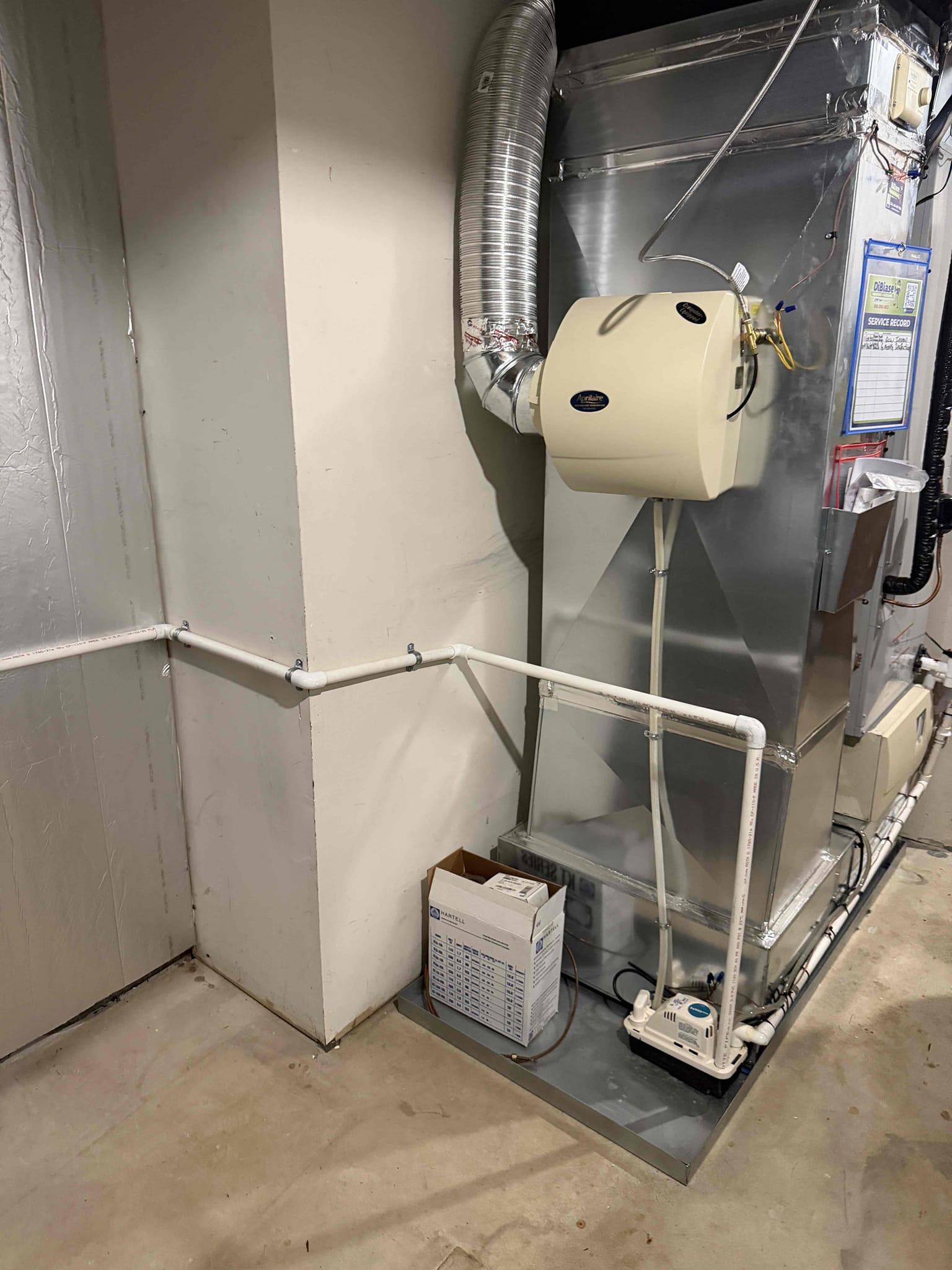 Removed 50 gallon water heater and installed new 50 gallon hybrid water heater. Installed tank booster on system. Installed new expansion tank. Checked water pressure and set tank booster to 120°. Cleaned up job site and collected check for balance. 