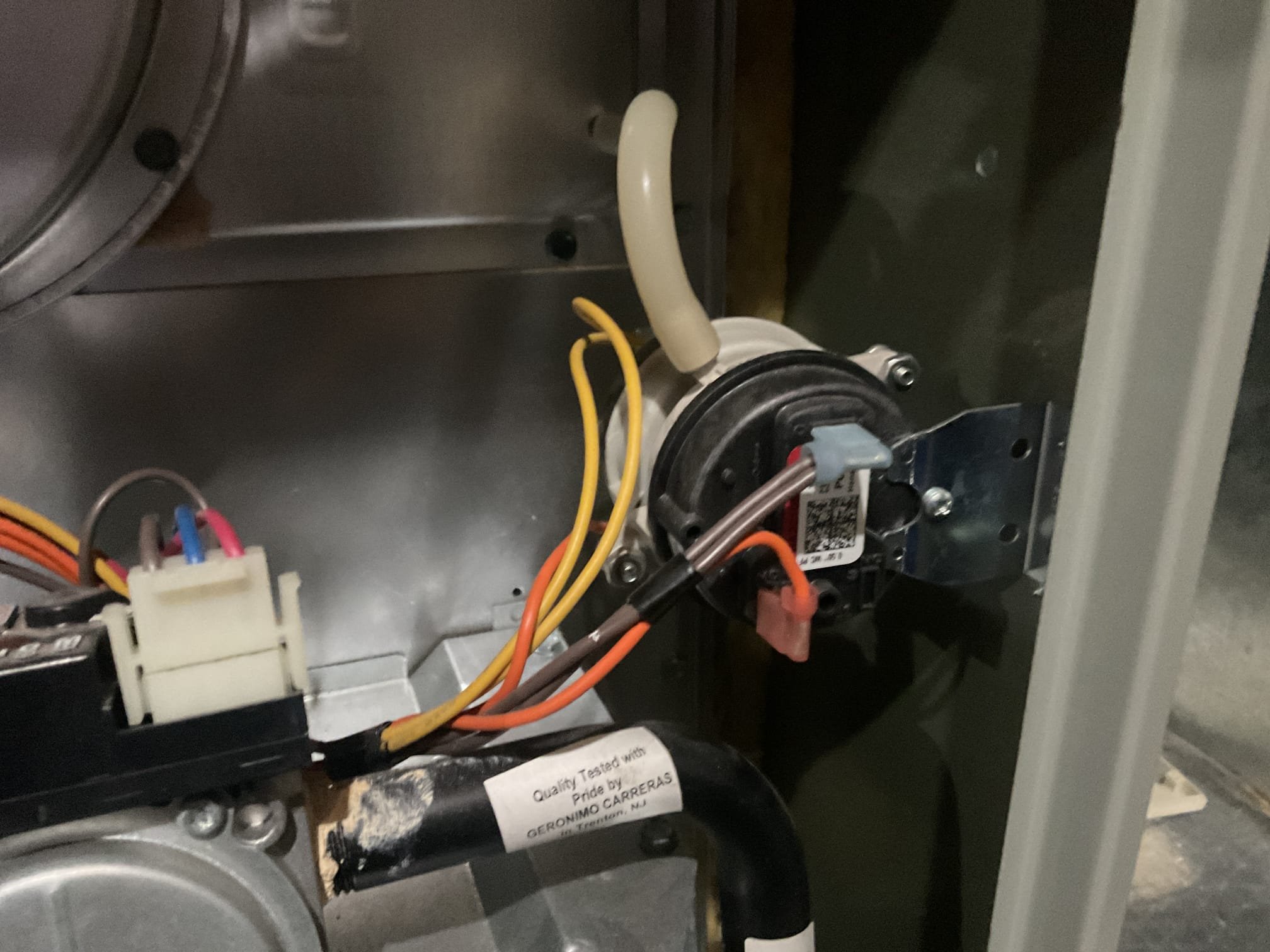 Replaced heat exchanger, igniter, and flame sensor. Performed combustion test and tested operation of gas furnace. Gas furnace is working properly at time of service. 