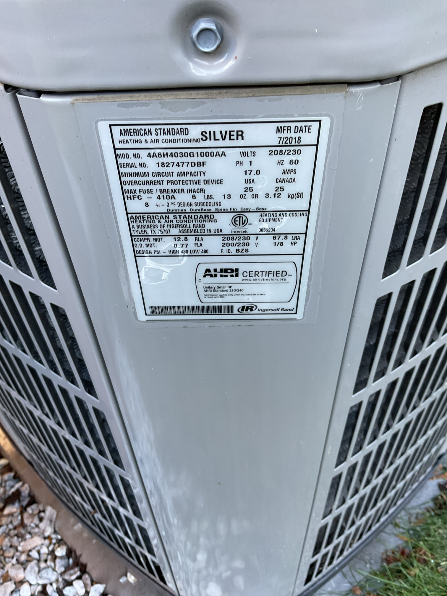 I Arrived to the customers home for a heat pump check up on a 7 yr old system . I checked all electrical connections and voltages . I checked the air filter and replaced, filter size is 15x20x1 . Inspected the indoor coil and tested electric heat package. Took temp splits for the electric heat and blower motor amperage draws. I looked at the outdoor heat pump and tested for an outdoor btu output. Inspected the outdoor components and unit pressures. Everything is working fine at this time of service. 
