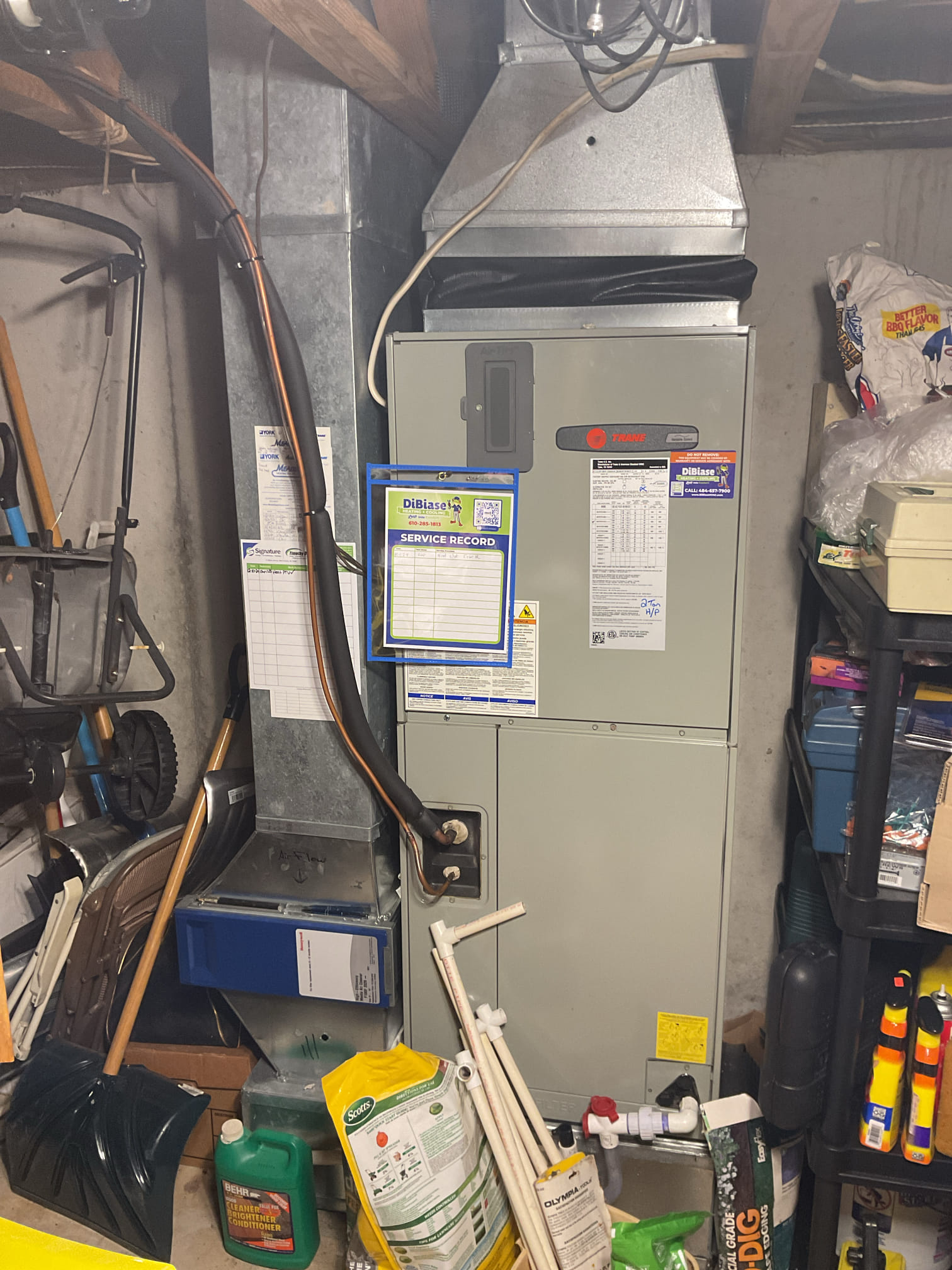 Luis 12-1-25 performed heat pump check up on 2009 two ton Trane heat pump, test operation of electric heat and regular heat mode. Customer has nest thermostat i used test mode from thermostat, 10 kw back up heat ok. Air filter ok. Inspect all electrical connections and components low and high ok. Check airflows blower and coils. Inspect and check all heat pump controls and components, all major components running below standards (currently running) I did inform customer about heat pump condition (16 year old heat pump) indoor coils has some signs of oil leaking (small rate), this is an indication potentially indoor coils are leaking refrigerant. I did provided estimate for recommendations, i would recommend having  home comfort consultant to come to provide options on replacement. Outdoor fan is ECM MOTOR. 