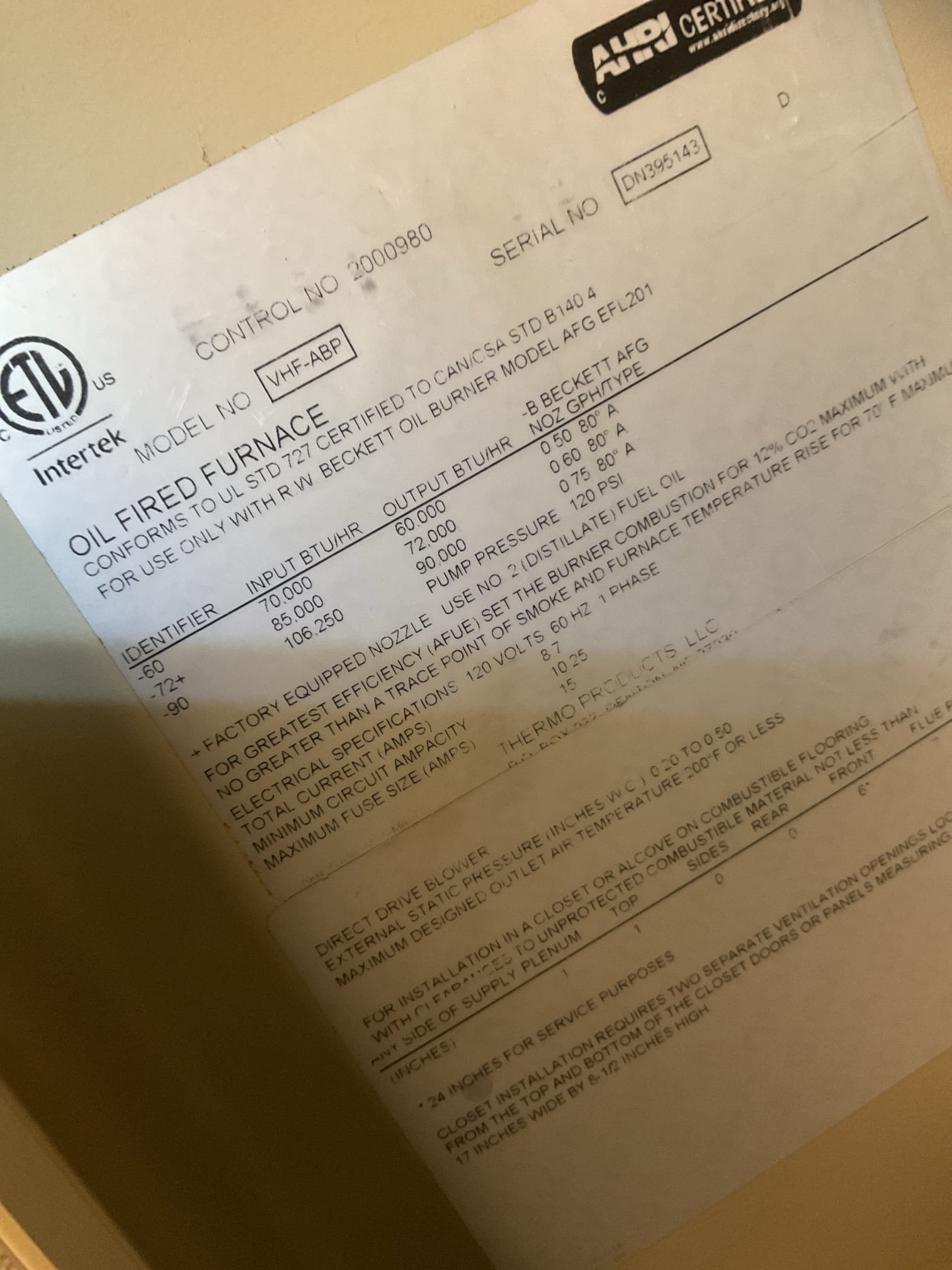 Luis 12-1-25 customer called in for no heat oil furnace he had to reset the burner over the weekend found burner with no lockout upon arrival, last 50 cycles ok ended by end of heat call. I went through the troubleshooting. I checked oil pressure 120 psi check electrodes and transformer, I did notice transformer right spring Arcing between spring and transformer body, there was an error code 170 cycle ago (no ignition). I replaced transformer and test operation ok. 