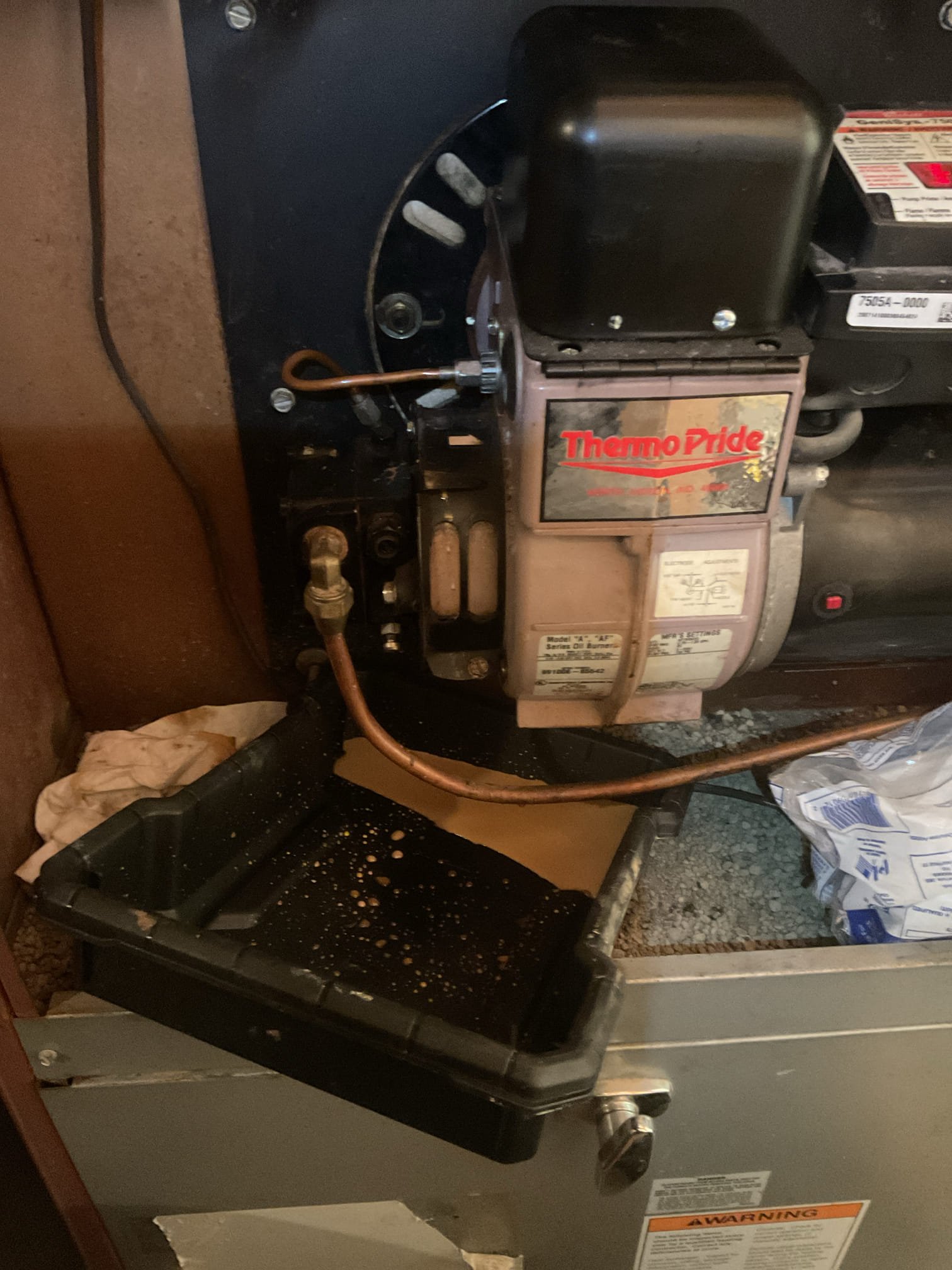 Luis 12-1-25 custom turn the heat on for first time and it would not come on. customer called in for no heat oil furnace found primary trim upon arrival check electros transformer, primary control operation all seem to be OK check nozzle ok. I check pump pressure ok nozzle is delivering oil to chamber. (There is water coming from oil line and tank) took photo of oil condition.  Recommend getting an estimate to replace system. Customer want home comfort consultant to come out this upcoming Thursday between 4 and 5 pm. 