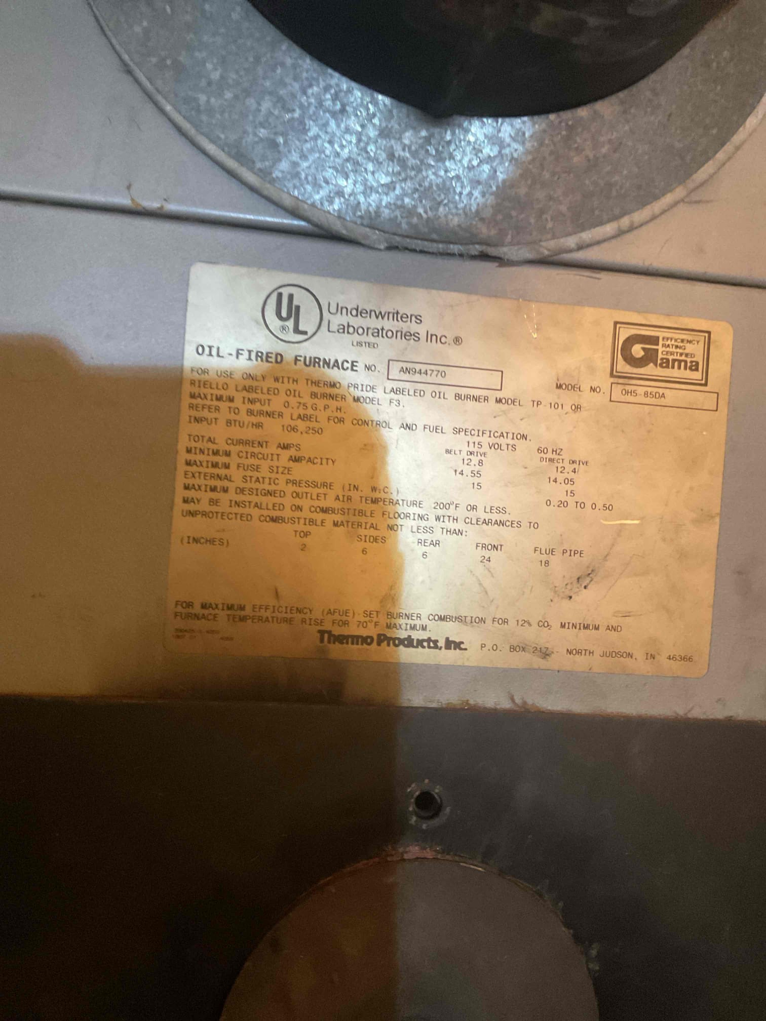 Luis 12-1-25 custom turn the heat on for first time and it would not come on. customer called in for no heat oil furnace found primary trim upon arrival check electros transformer, primary control operation all seem to be OK check nozzle ok. I check pump pressure ok nozzle is delivering oil to chamber. (There is water coming from oil line and tank) took photo of oil condition.  Recommend getting an estimate to replace system. Customer want home comfort consultant to come out this upcoming Thursday between 4 and 5 pm. 