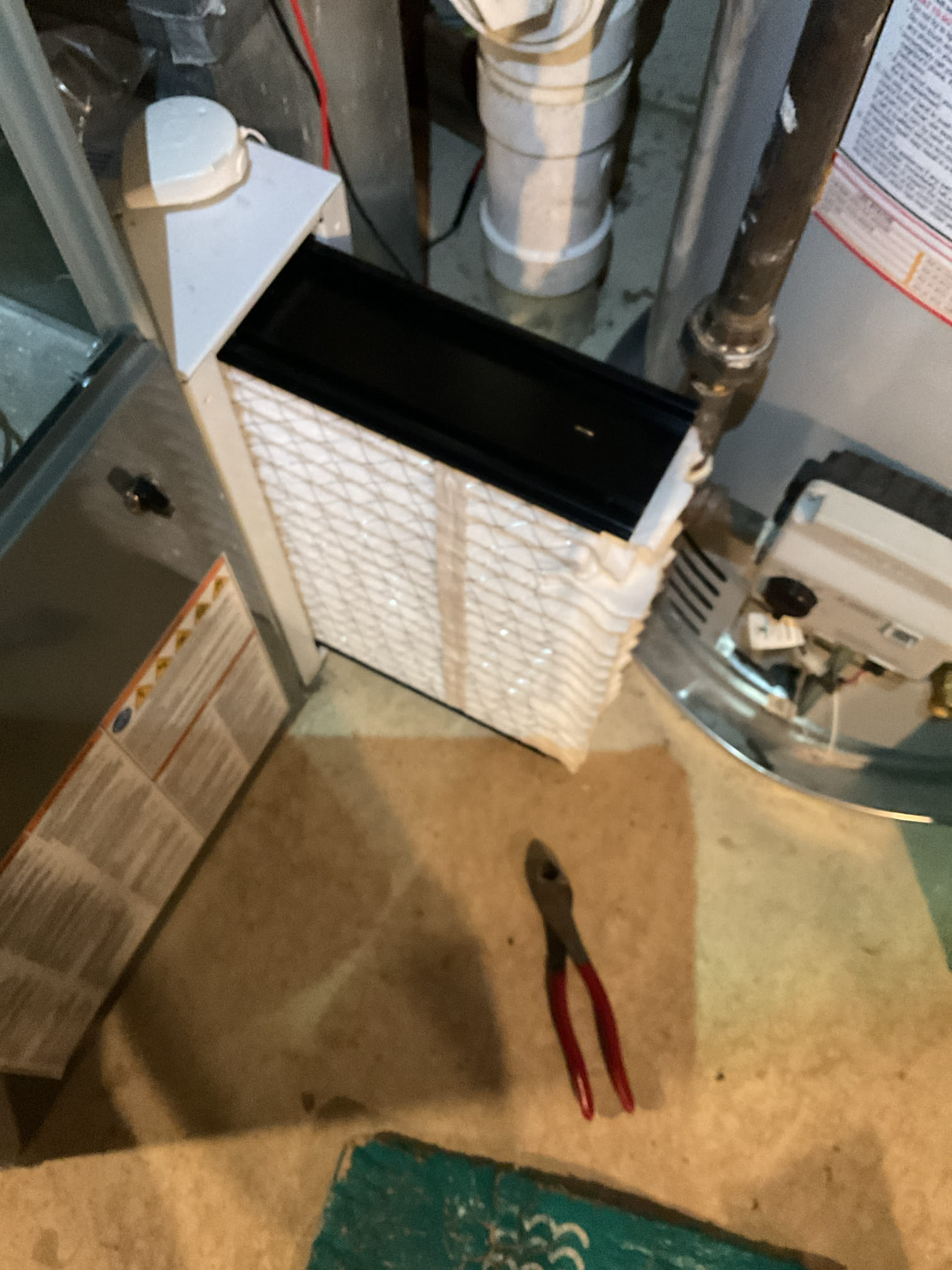 I arrived to the customers home to service their 12 yr old gas furnace system. 
I started with checking the air filter and replaced, filter size is 413 and serviced her humidifier and tested .  I checked all my electrical connections and voltages. I inspected and tested the  burners , flame sensor and the igniter. I inspected the exhaust for restrictions and rust and holes. I inspected the inducer and the blower motor operation. I checked and tested for combustion and took temp rise splits at the return and the supply. Everything is running fine at this time of service. 