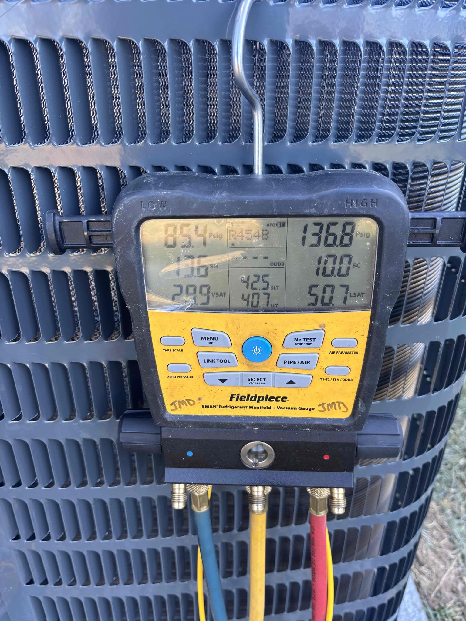 Installed new Goodman furnace and AC coil. New metal supply transition and new return drop with boot. New 2410 Aprilaire filter box. Adapted to existing fuel line and vent runs. New condensate line with EZ Trap and condensate pump with vinyl running to sump pump. Installed blower surge protector. Installed Ecobee lite thermostat. 

Installed 2.5 ton Goodman AC unit. Leveled ground and put unit on ground with pad instead of a wall bracket. Installed disconnect with surge protector. Flushed lineset. Tested all operations and clean work area. Adjust refrigerant pressures in spring time. 