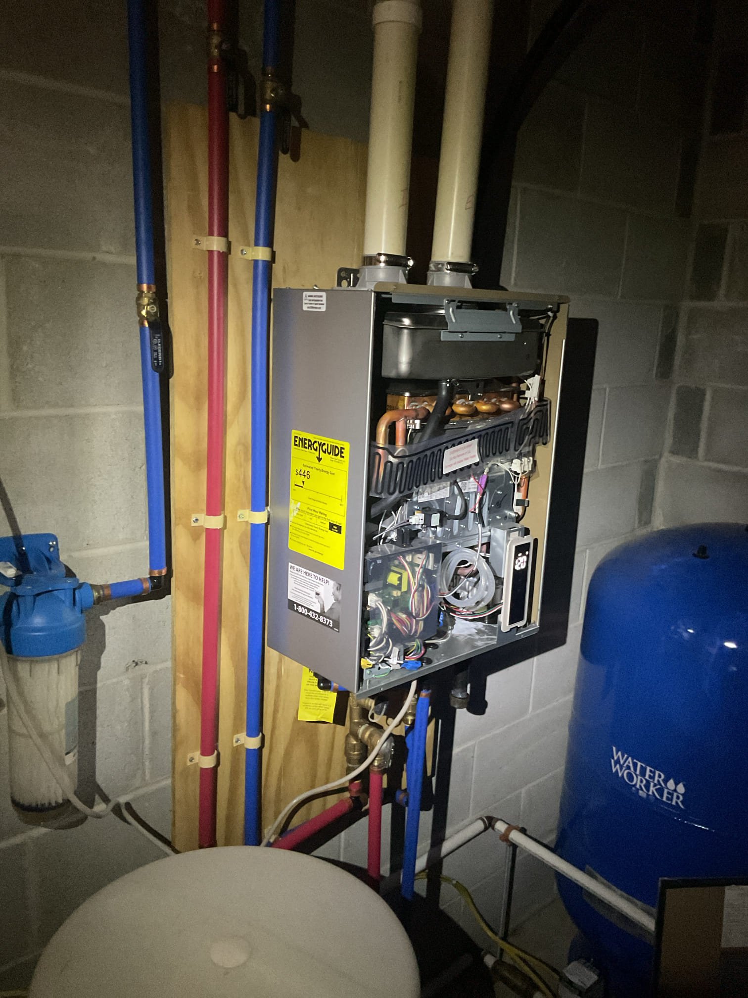 Luis 12-3-25 customer has a Rheem tankless water heater propane. It does not fire all the time code 11 I check venting, inlet gas pressures. Propane, gas pressure coming in as 11 inches water column. I will probably increase that about 13 inches water column. Also, I will recommend getting rid of the concentric kit and run 3 inch venting to the outside for intake and exhaust. Customer will take care of those tasks. If customers still has issues, further troubleshooting will be required. Office to decide if we work on this type of equipment. 