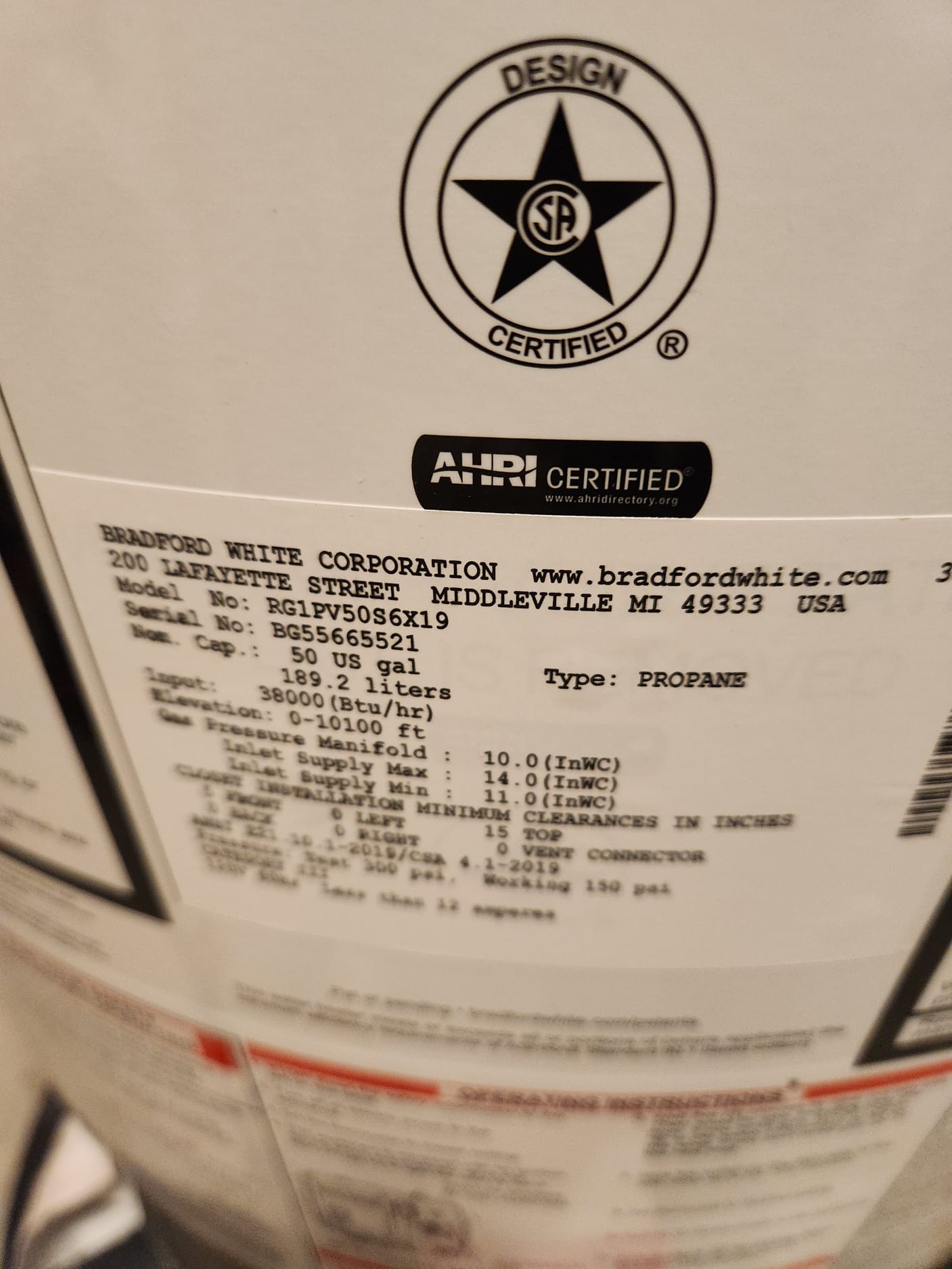 Drained existing water heater. Removed existing flue pipe and gas line. Set new 50 gallon water heater in new drain pan with water alarm. Piped in hot and cold side including new st5 expansion tank on cold side. Checked for leaks. Adapted to flue pipe. Adapted gas line and leak checked. Filled water heater and lit pilot. Ensured proper operation.