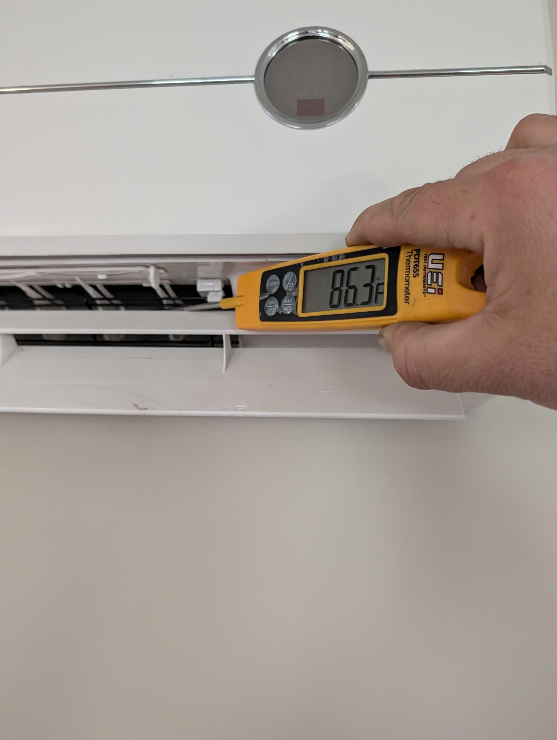Completed heat tune up for Trane Minisplit system with (4) indoor heads.

Cleaned all washable filters.
Measured temperature rise at each indoor head. Each ranging from 20° to 25°temperature rise when all (4) heads running at high demand heating.
Checked wiring, controls, electric motors.
Checked refrigerant pressures and found to be good. 
This system has random compressor and outdoor fan malfunctions in cooling without producing and error codes and I looked through system in cooling last year.

As a reminder, We provided estimate to replace system.

System operating well in heating at this time. 

