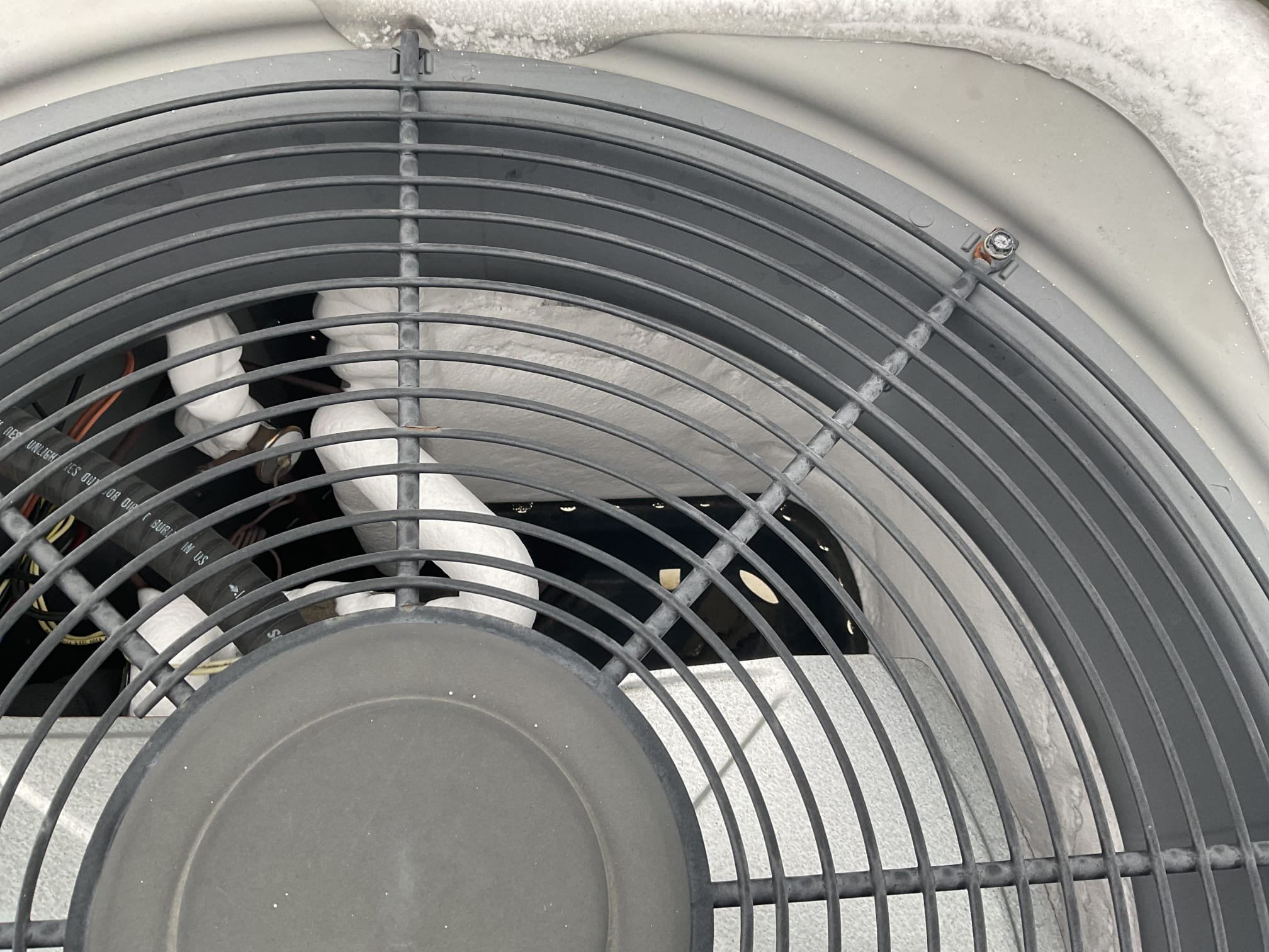 Melted ice in a/c mode that was very thick. Then installed new defrost board and sensors and tested operation. Checked 410a refrigerant pressures and tested defrost operation. Heat pump is working properly at time of service. 