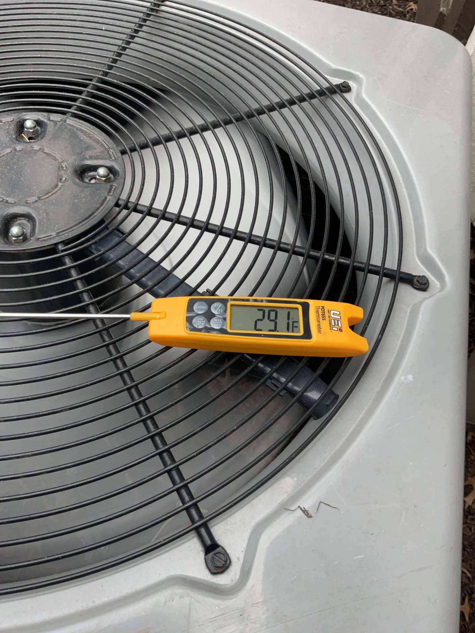 Completed heat tune up for 2.5 Ton Coleman system with 10KW electric heat kit 

Replaced 20x20x1 filter
Indoor and outdoor coils in good condition 
Inspected wiring, controls, electric motors and components; left estimate for WiFi thermostat. 
Measured temperature rise and static pressure 
Inspected drains; clears EZ trap, 
Checked integrity of compressor motor (mega ohm test)
Tested defrost cycle. 

Assessed refrigerant charge checked pressures. 300/80 with outdoor dry bulb temperature 25°

Heat pump system operating well at this time. 

Homeowners paid for plan renewal today. 