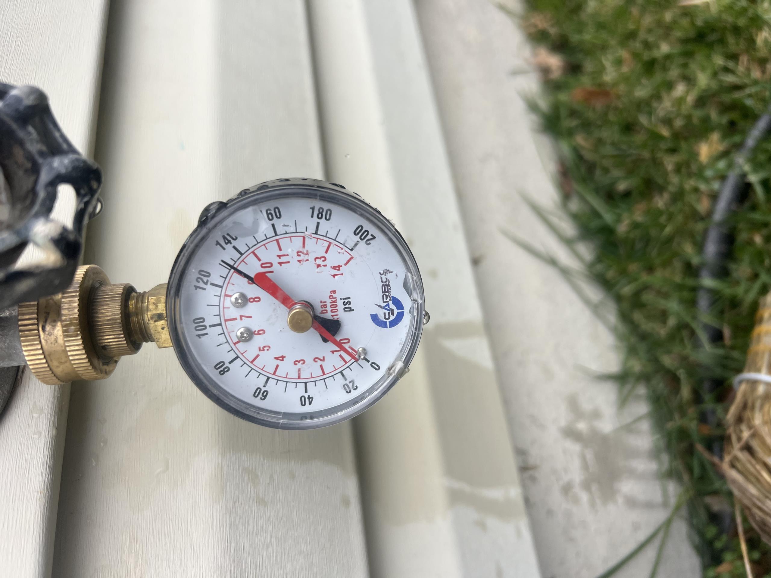 Upon arrival found relief leaking after new installation of hot water heater. checked the pressures at hose connection and water heater both reading at 140psi.  The pressure reducing valve needs to be replaced coming into house.  Talked to customer and she told me to move forward to get it replaced 