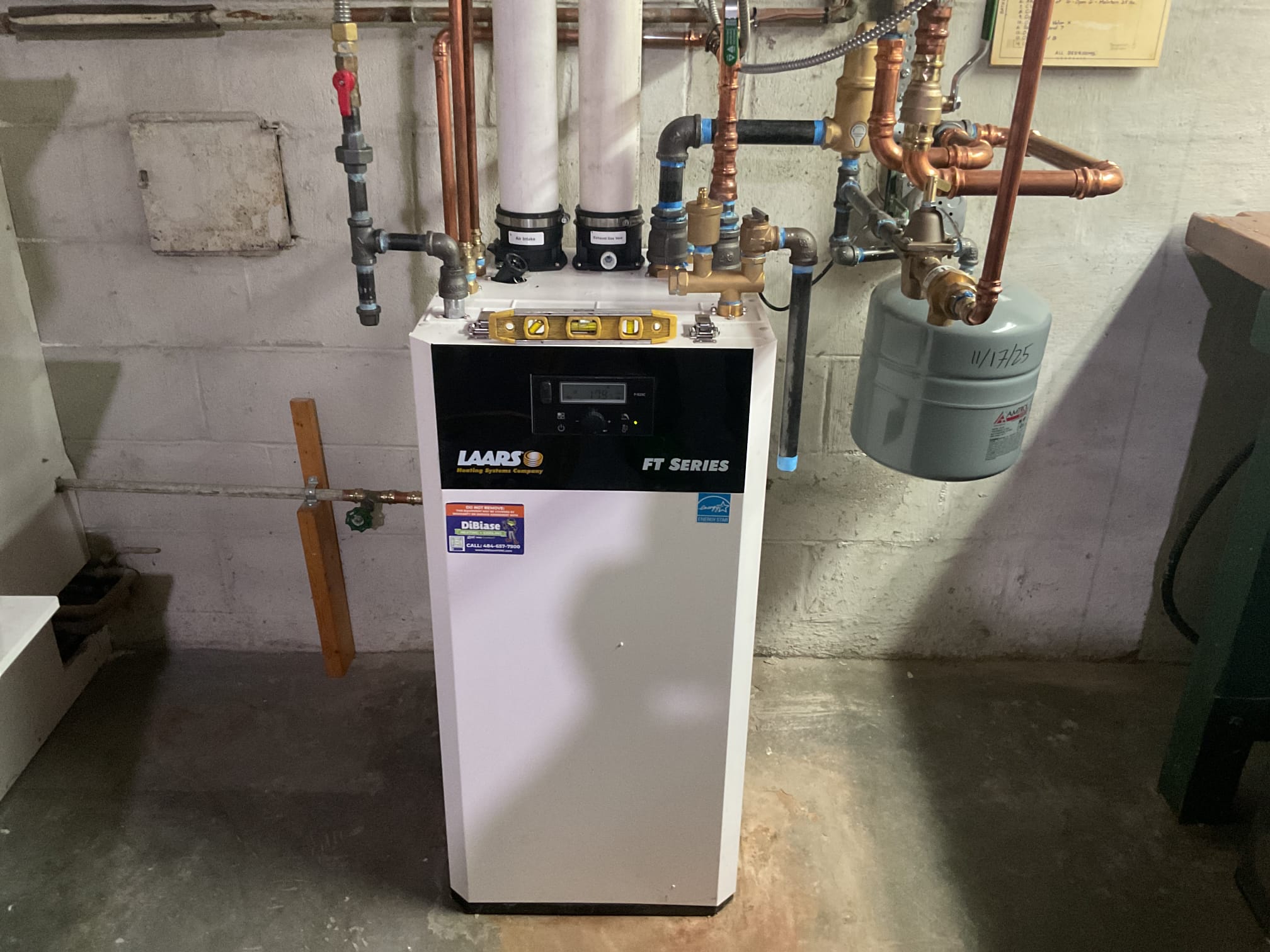 Performed quality assurance check on laars boiler. Checked all electrical connections and components. Tested both zones. Checked settings in boiler. Performed combustion test. Moved 3/8” vinyl tubing per homeowner request to zip tie to pvc instead of hot boiler pipe to prevent melting. Boiler is working properly at time of service. 