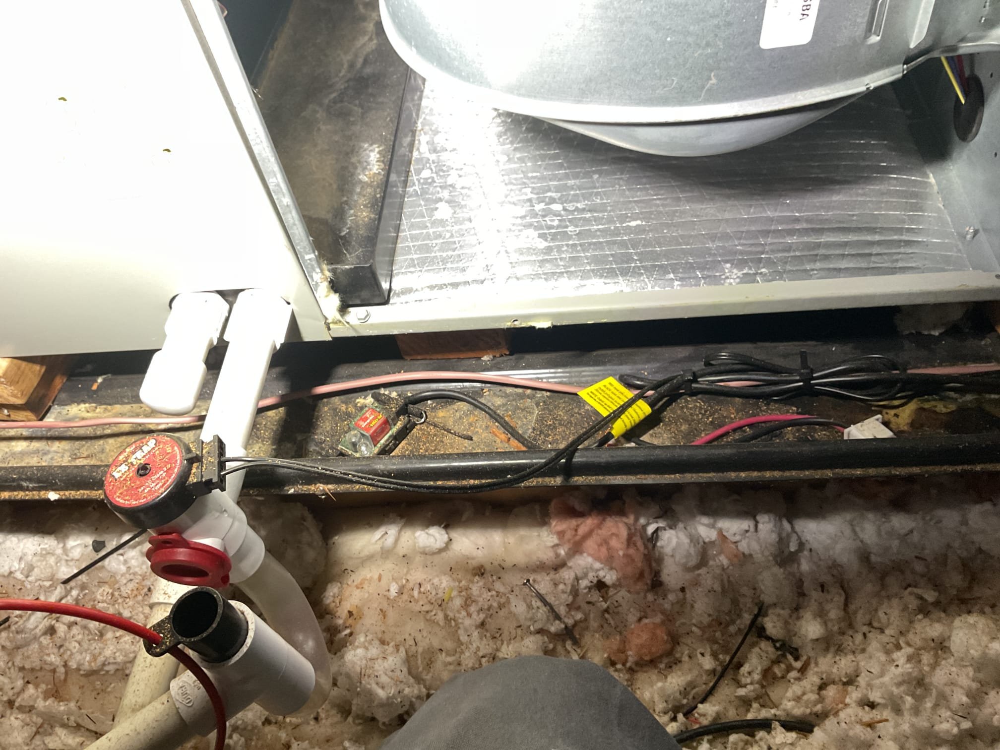 Performed precision heat tune up on trane heat pump system. Homeowner replaces 14x25x1 air filter. Checked all electrical connections and components. Checked temperature rise. Found only 14-2 power wire feeding 5 kw in air handler. Power wire should be a 10-2 with a 30 amp double pole breaker. Also found aqua guard water detection switch in pa recommend upgrading to wet switch. Inspected evaporation coil. Tested outdoor capacitor. Checked 410a refrigerant pressures. Provided estimate to install surge protector on mini split system. Found a spot inside condenser coil where aluminum fins were ripped off possibly because of an I’ve chunk in side. No damage to pipping inside though. Did not heat any loud cluck from heat pump while on site. Heat pump is working properly at time of service. 
