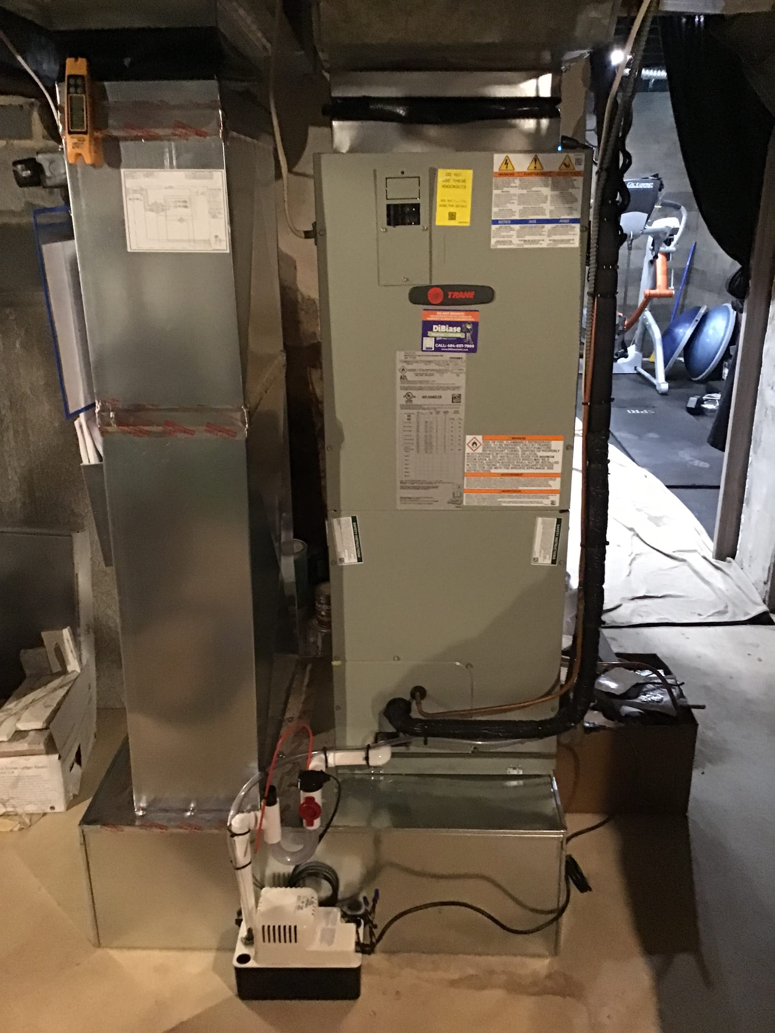 Set new unit on new return box. Adapted to Supply duct and installed new return drop with slim fit filter rack. Adapted linest to new unit. Made all high and low voltage connections to unit. Ran new condensate drain with ez trap to new condensate pump. Wired all safeties to break 24v R call to thermostat. 

Set new unit on pad on existing wall bracket. Hung new rectorseal disconnect on wall. Adapted lineset to new unit. Brazed pressure 5ested evacuated and charged system. Made all high and low voltage connections. Performed all test out procedures cleaned all work areas and reviewed installation with homeowner.