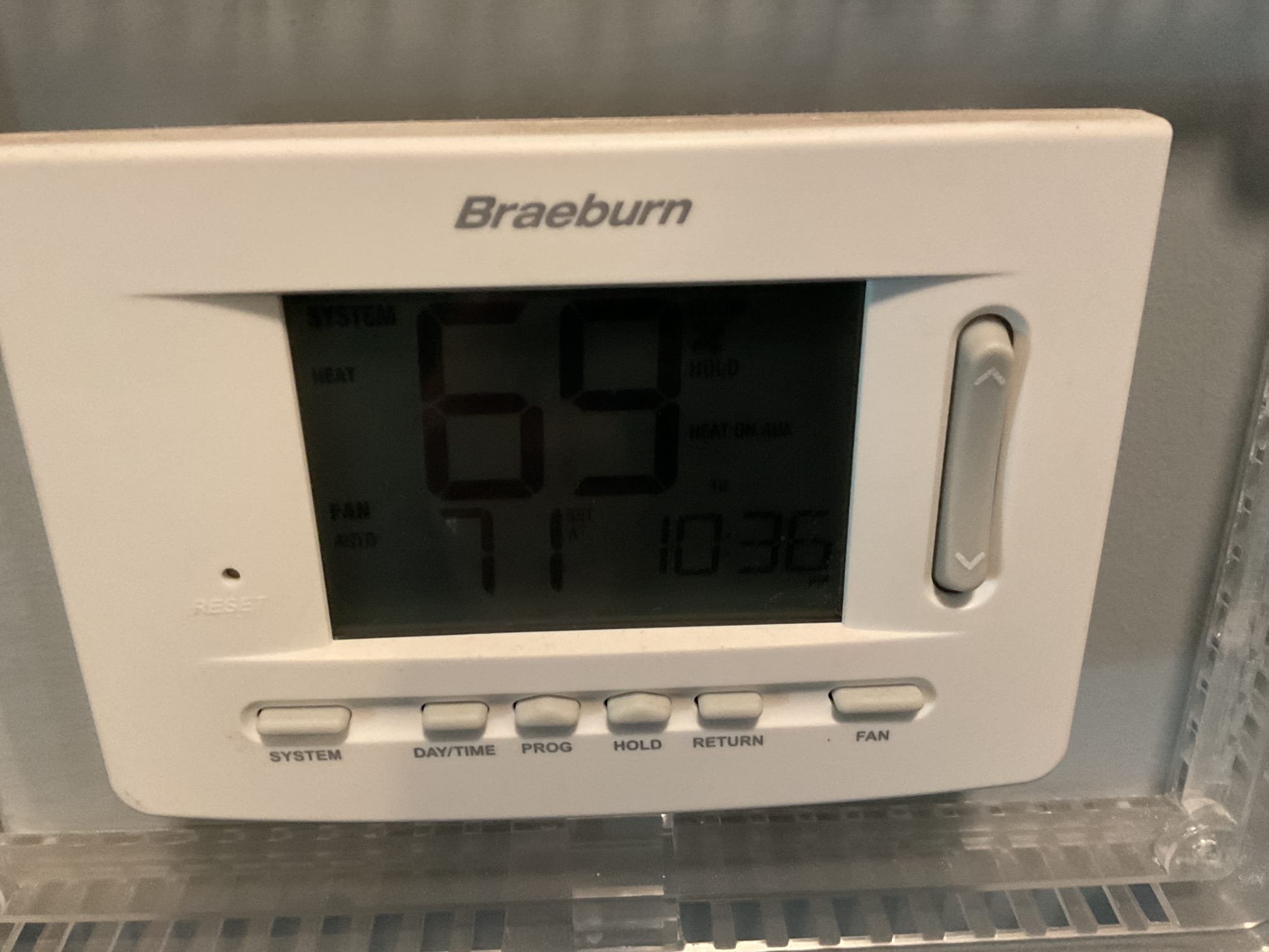 Fully assessed no heating situation. Had to locate unit on the roof was not labeled correctly. After discovery correct unit found unit frozen up. Un thawed heat pump in a/c mode. Replaced defrost board and sensors, tested operation. Found 410a refrigerant pressures were 244/65. Temperature rise was 20 degrees. Heat pump system is working properly at time of service. 