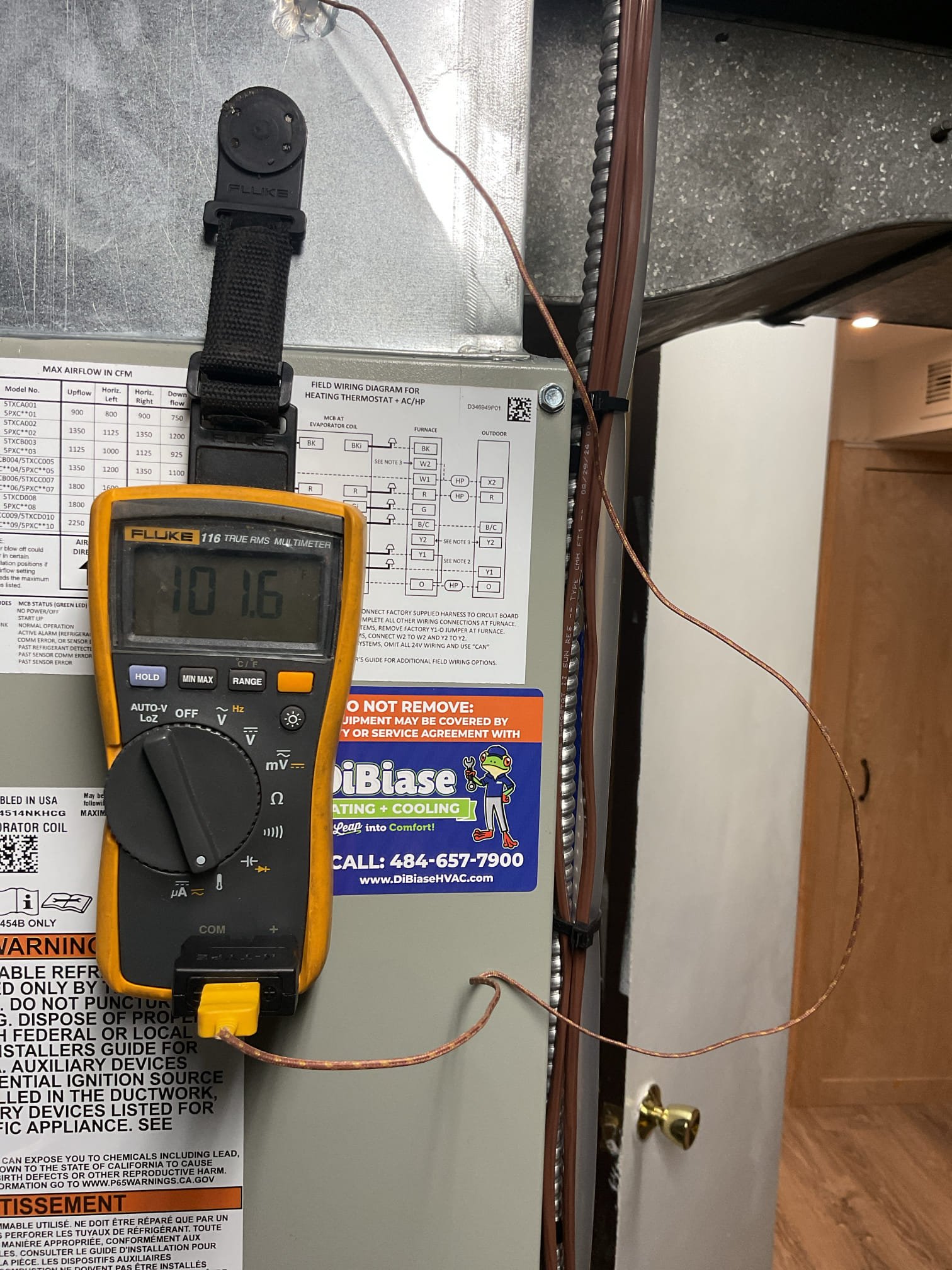 Natural gas funace/heat pump hybrid.

He said it struggled when in heat pump mode during very cold recent nights.

He does not want to connect Ecobee  to WiFi, so I explained that he will have to select aux heat to use the furnace when outdoor temp is 40° or lower. Considering his aux heat source is natural gas 45° would be ok too. 

I set minimum compressor temperature to 40° and max aux heat temperature to 45° just in case ever decided to connect to WiFi his configuration will be ideal for his equipment.

Completed heat tune up for natural gas furnace.

Aprilaire 413 filter ok; recommend replacing every 9 months. So replace in early March. He bought one from me today to replace in March
Inspected heat exchanger, burners, flue pipe, inducer assembly and hoses
Inspected hot surface ignitor and verified resistance with meter
Cleaned flame sensor and verified flame rectification circuit
Measured temperature rise and static pressure
Checked wiring, controls, electric motors and components