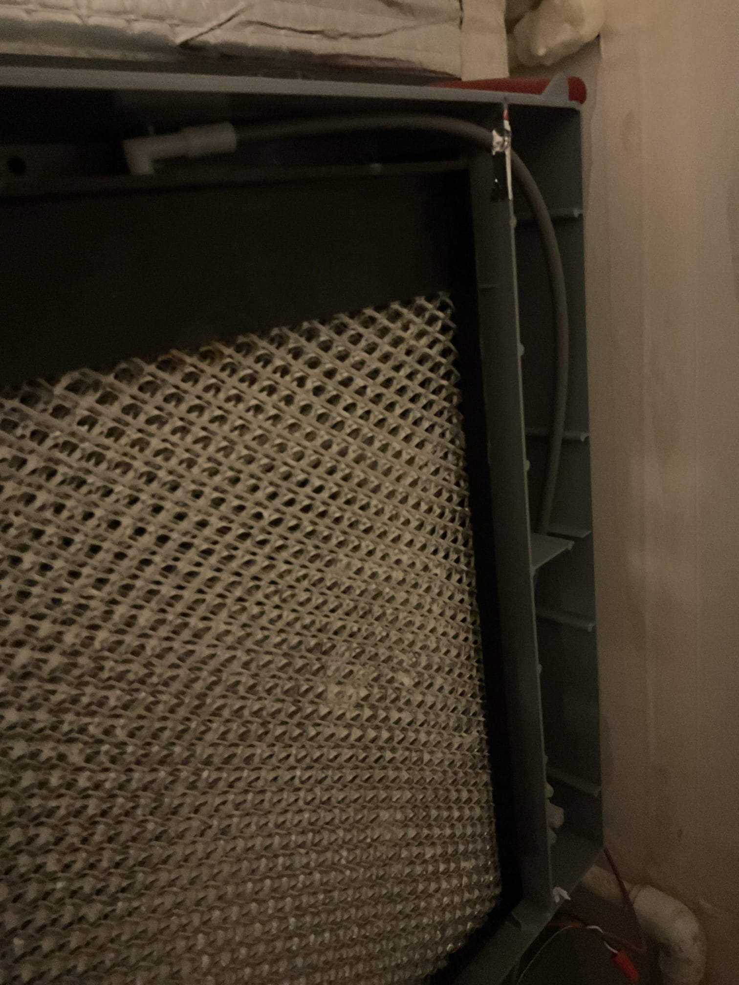 Replaced humidifier 700 feed tube , found kinked on arrival. We were just here for a heater maintenance  recently. Recall ok per office to warranty the feed tube . 