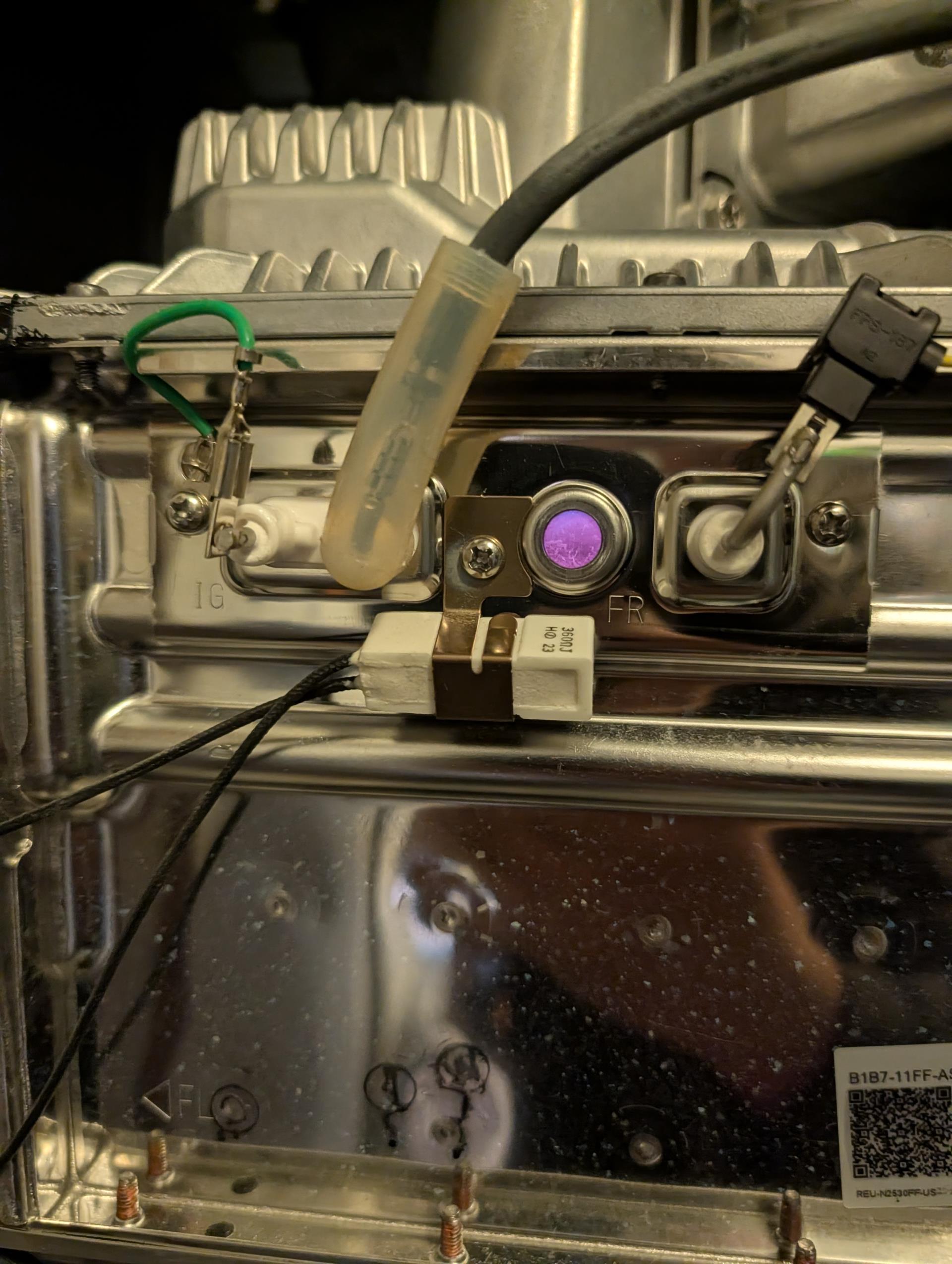 12/12/25

Connected Ecobee room sensor and gave to Mrs. Hines. She walked it upstairs, 

Replaced REME cell. Cell should be replaced every 2 years.

Completed tankless water heater maintenance.
Isolated and flushed heat exchanger with descaling solution for 45 min and then with water for 15 min.
Inspected wiring, controls, motors.
Removed ignition assembly and cleaned flame sensor with fine steel wool. Gasket in good condition.
Afterwards tested system operations and performed combustion testing/analysis: Pass

Completed heat tune up for natural gas furnace.
  
Replaced 16x25x1 filter
Inspected heat exchanger, burners, flue pipe, inducer assembly and hoses
Inspected hot surface ignitor and verified resistance with meter
Cleaned flame sensor and verified flame rectification circuit
Measured temperature rise and static pressure
Checked wiring, controls, electric motors and components; 
Checked manifold gas pressure
Inspected drain and pump. Bushed out EZ trap

Combustion, draft and smoke