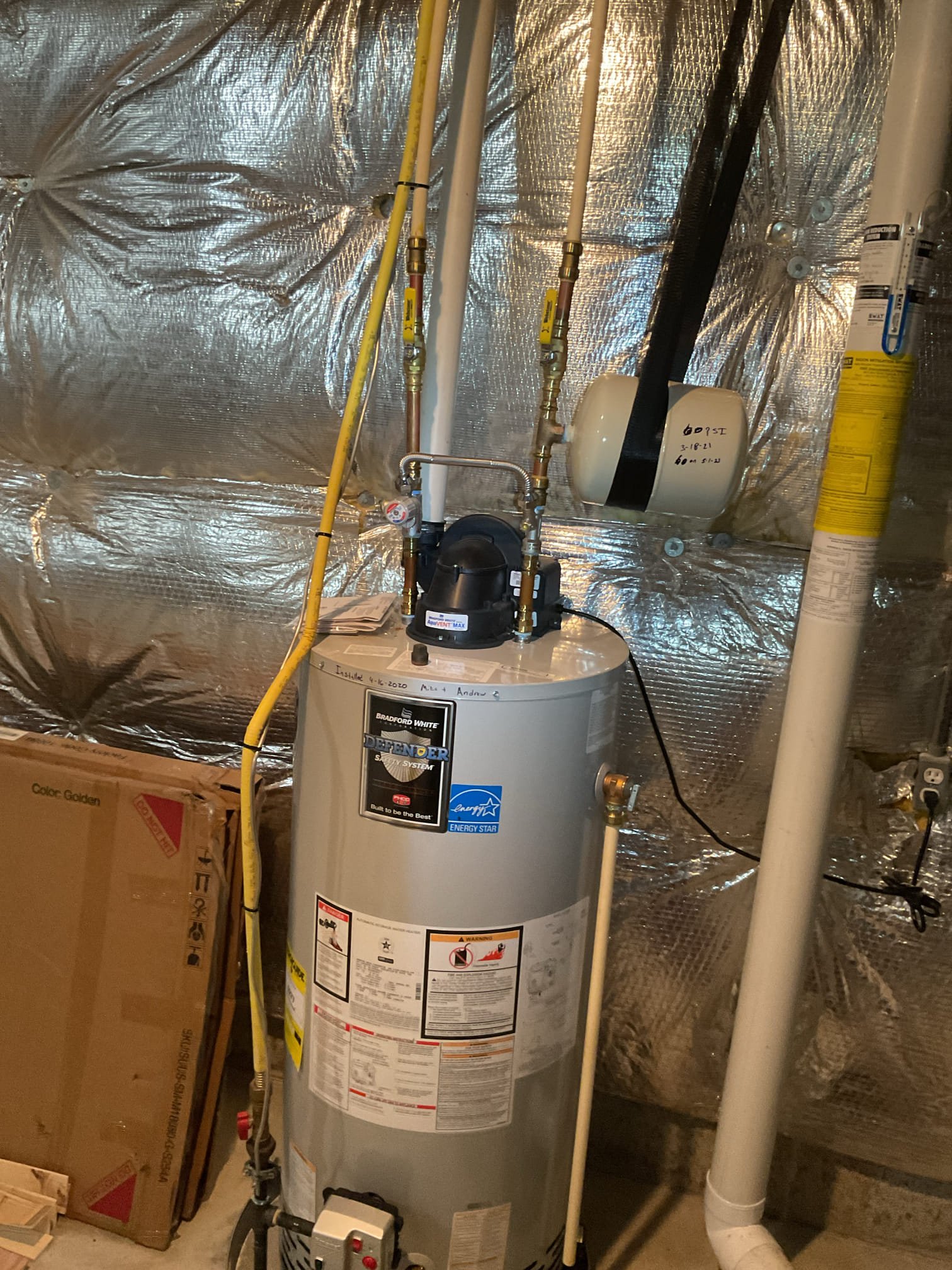 Luis 12-13-25 customer called in for water heater issues. Not enough water and relief valve opening. After troubleshooting found mixing valve not opening correctly, expansion tank has failed. And relief valve leaking at some point, I tried to clean mixing valve internal and started proving hot water. I provided estimate for repairs. Water pressure was check 60 psi. 