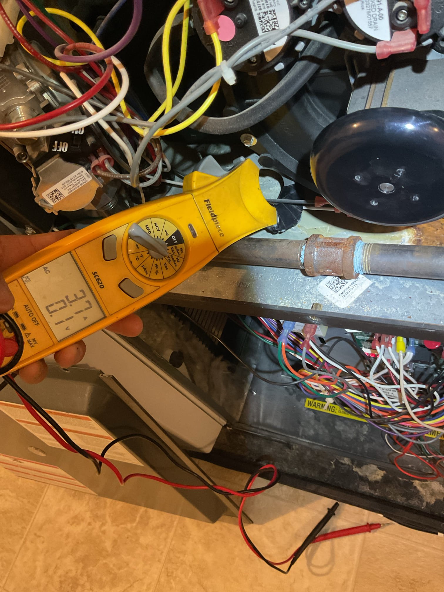 Luis 12-14-25 customer called in for no heat, found system off on pressure switch issue. Reset unit and found combustion removal system at fault. Would not spin. Power getting to motor 3.4 amps but no operation from motor. We will need to contact Goodman for part, part should be under 5 year warranty customer responsible for labor and warranty processing. Heater will run for periods of time until motor fails completely. Office to order new part. Customer paid 50% deposit. 