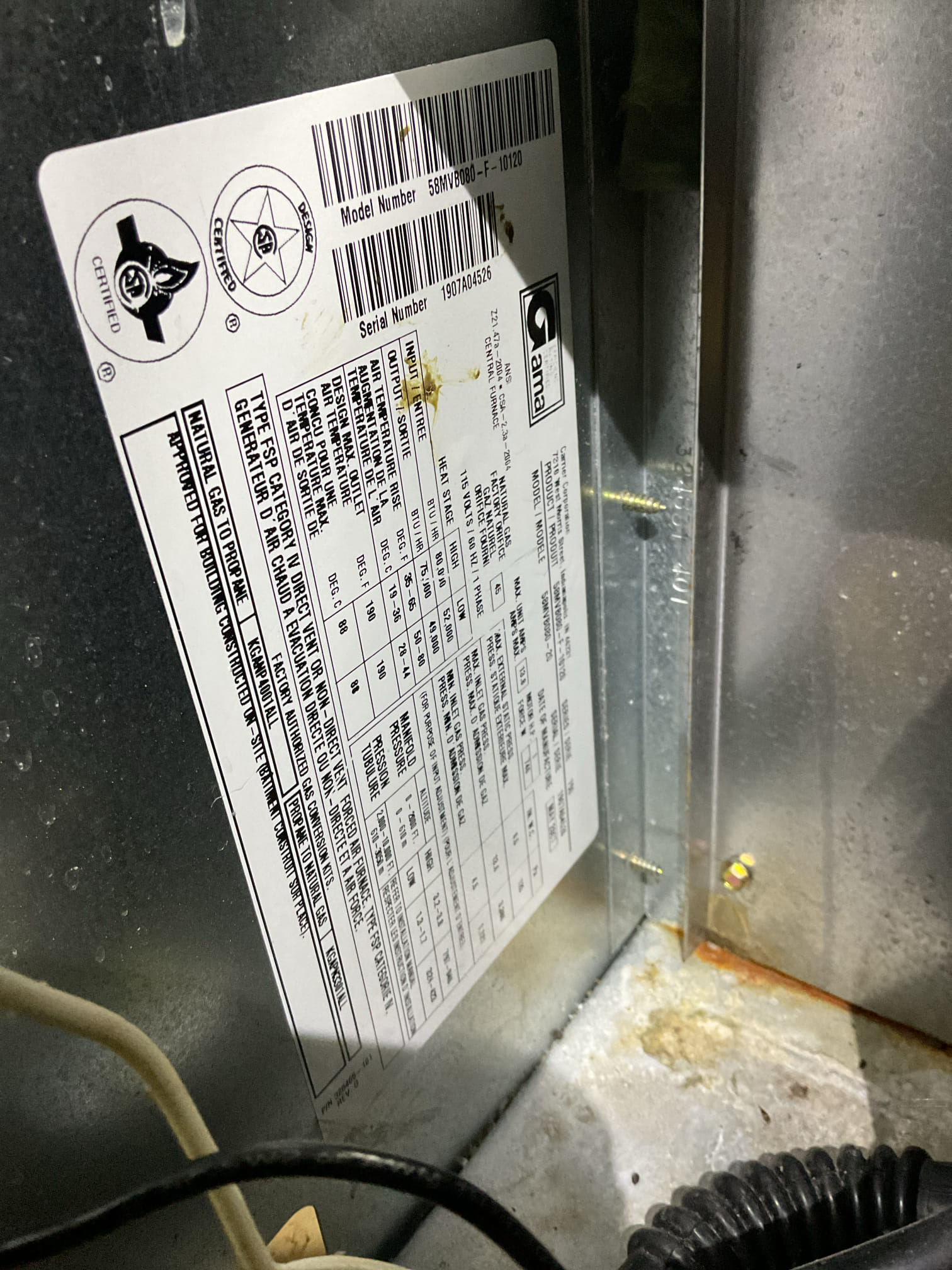 I arrived to the customers home for no heat . The customer had a tripped roll out switch . The system has a cracked heat exchanger. It failed the combustion test and the smoke test. I will talk to the customer what he wants to do moving forward. The furnace is red tagged and is turned off at the switch and the gas shutoff.  Customer needs to talk to his wife about what they want to do, I recommended an estimate for replacement. A
So showed the customer 3 options pricing for his replacement. 