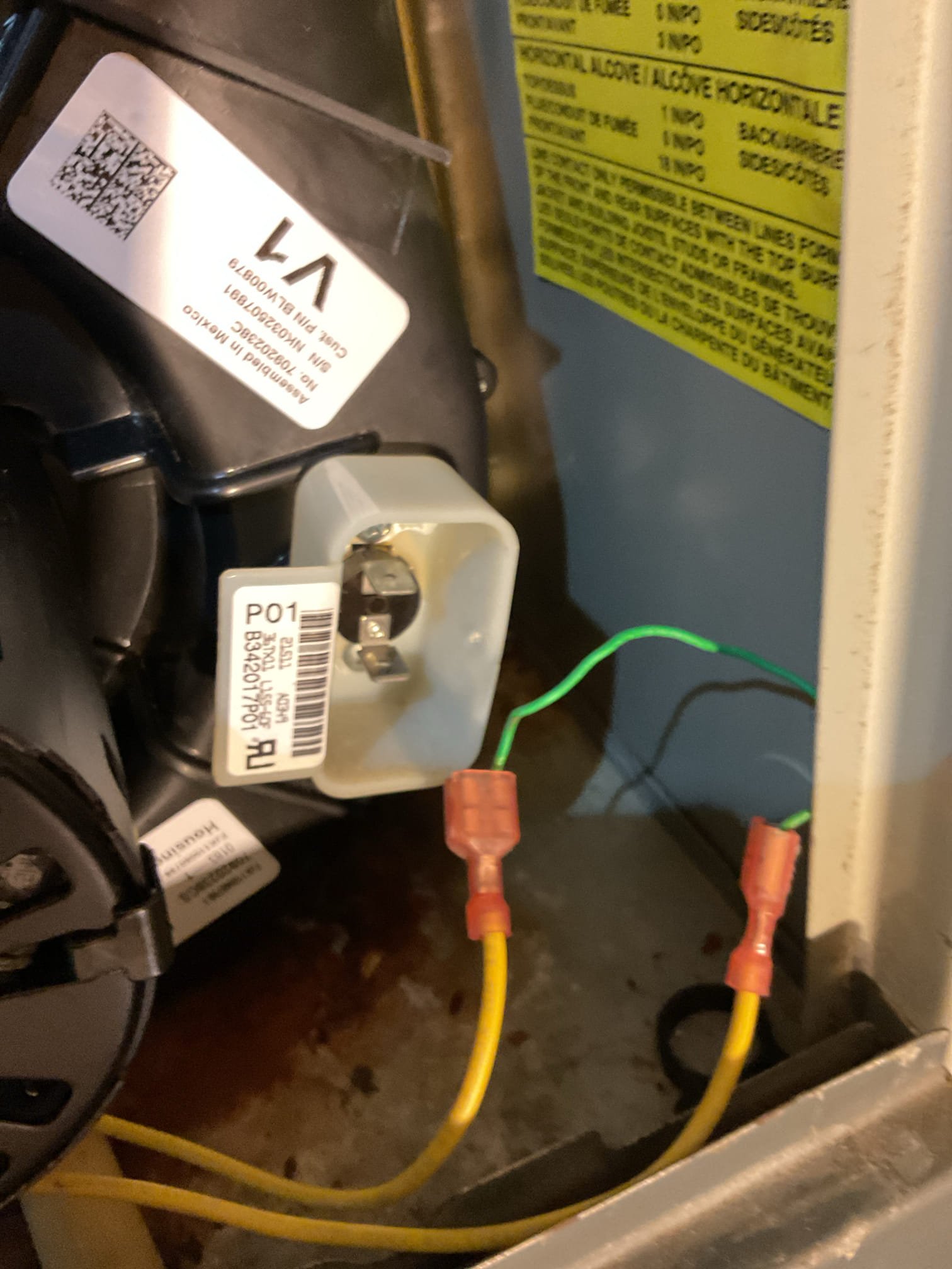 Found inducer limit switch jumped out/bypassed.
Rust and water from secondary heat exchanger under inducer. 
Several areas of concern visually at primary heat exchanger.
After running for 12 min observed water seeping from secondary heat exchanger,

Combustion test: Pass

High limit missing gasket.

There is a 99 year warranty on heat exchanger.

Provided email estimate for minimum repairs.

Discussing upgrading system AC and heat. They would like an email quote ASAP. Current System is 100,000 BTU 90% natural gas with 3 Ton R22 AC dates to late 2005. Serial number of furnace dates to 2004.

Talked to Joe he will email system quotes.

Please send Trane equipment estimates. He said not interested inGoodman.
Furnace only and then AC+Furnace options. 



