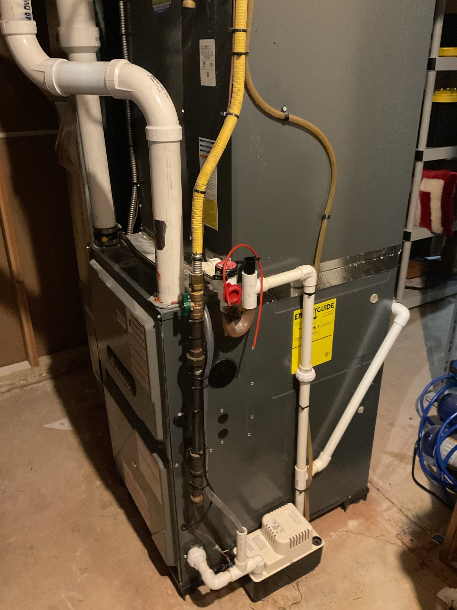 I arrived to the customers home to service their 4 yr old gas furnace system. 
I started with checking the air filter and replaced , the filter size is 16x25x1. I serviced the customers 600 humidifier and tested . I set the humidistat level at 35% . I checked all my electrical connections and voltages. I inspected and tested the  burners , flame sensor and the igniter. I water tested all tubing and hoses. I inspected the exhaust and fresh air pipe for restrictions and bellies. I inspected the inducer and the blower motor operation. I checked and tested for combustion and took temp rise splits at the return and the supply. Everything is running fine at this time of service.

Collected for $59.00 for the humidifier service. 