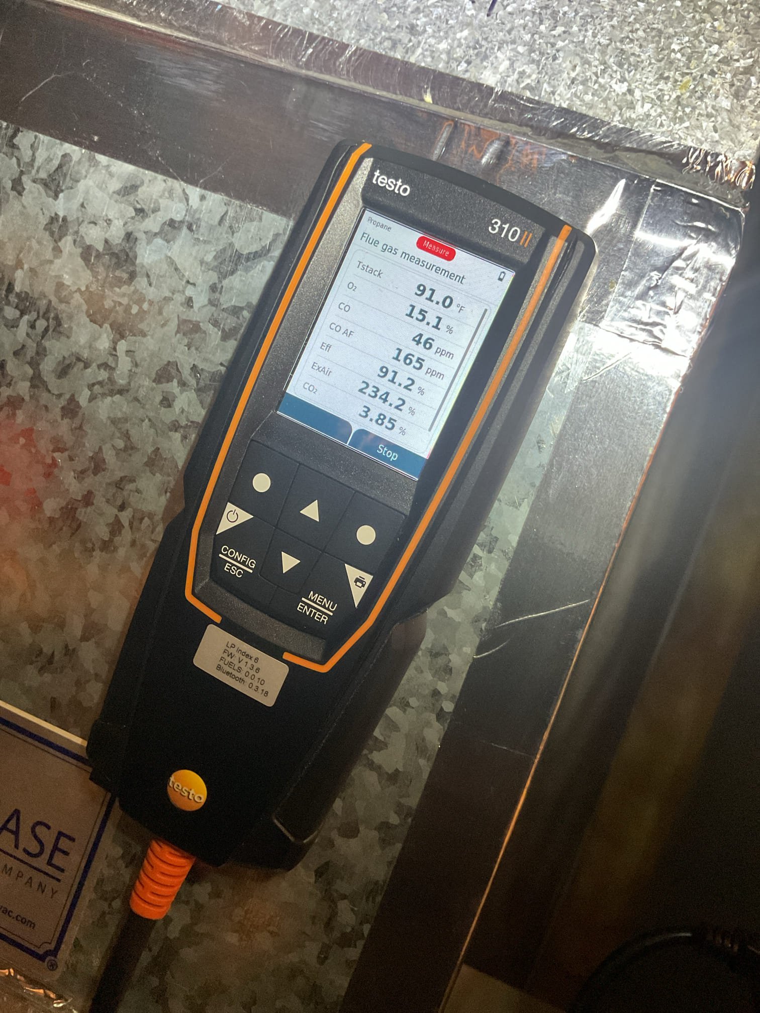 Luis 12-18-25 performed propane gas heat tune up on trane 90% 100,000 Btu furnace. Check all electrical connections and components, replace 413 filter, service humidifier and replace pad. Check all combustion components, air delivery and combustion removal. Found sensor is bad shape, took photos. Performed combustion test co levels ok. Performed safety test on heat exchanger, discover a crack on heat exchanger, heat exchanger is under parts only warranty, other parts are non warranty. I provided estimate for repairs. I did also showed customer estimate to rebuild heater in stages. I would also recommend getting and estimate to replace system. Home comfort consultant to come out tomorrow at 9 am. 