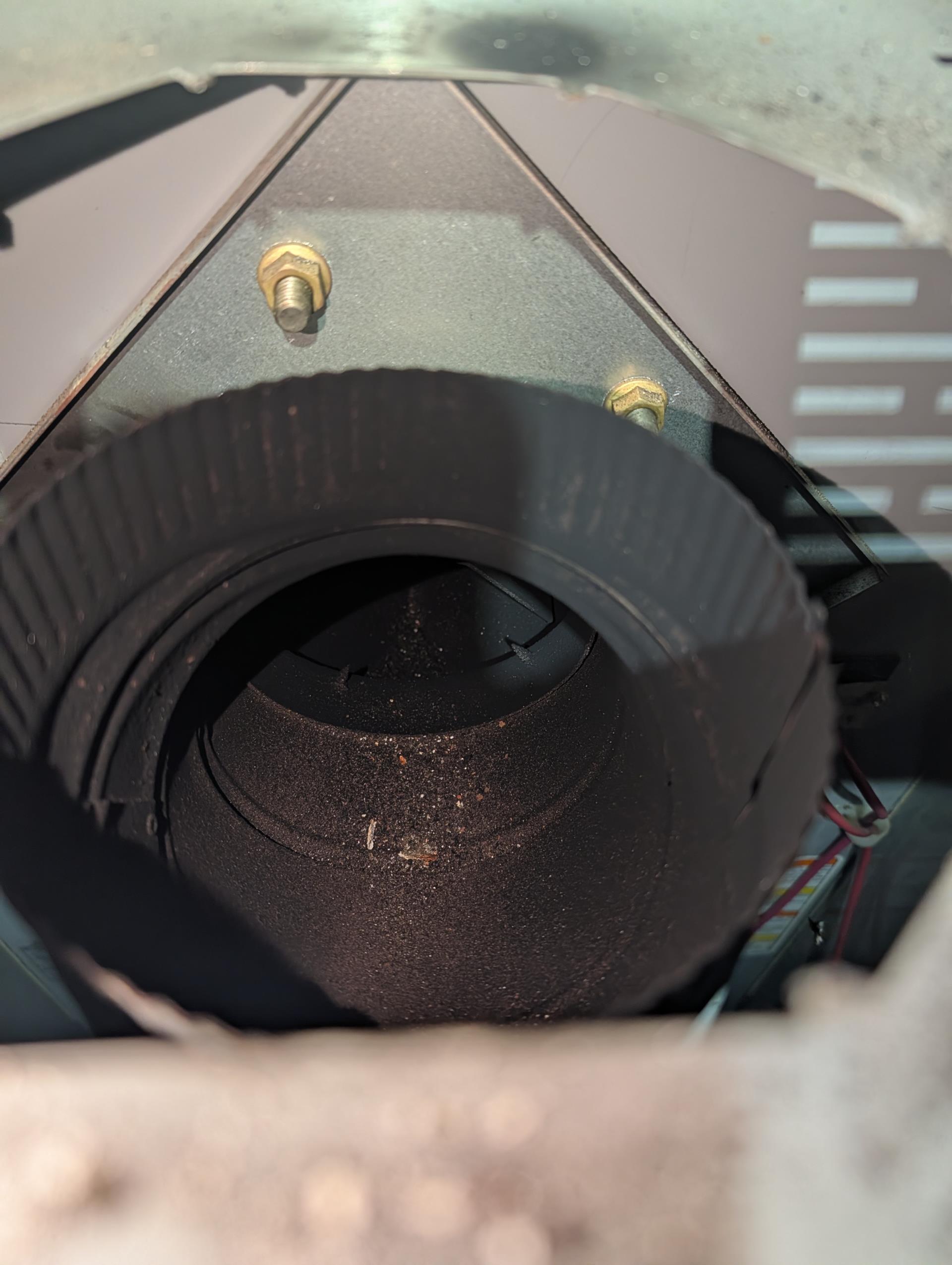 Completed heat tune up for Carrier oil furnace.
Installed 10/3/2012
AC installed in 2020

Replaced 16x25x1 filter 
Cleaned and inspected heat exchanger, flue piping, and chimney breech. Very little soot to speak of.
Replaced oil filter, strainer and nozzle (.65 70s)
Inspected electrodes, cad cell eye, primary control, pump and pump pressure, solenoid and burner chamber. *Verified electrode alignment. Used contractor tool to change post run time from 0 to 30 seconds. 
Bled oil line and completed tests.
Smoke draft and combustion tests: Pass

This system also has open return. Returns should be ducted from the living space to the equipment. 
Oil tank is old

Oil furnace operating well at this time. 