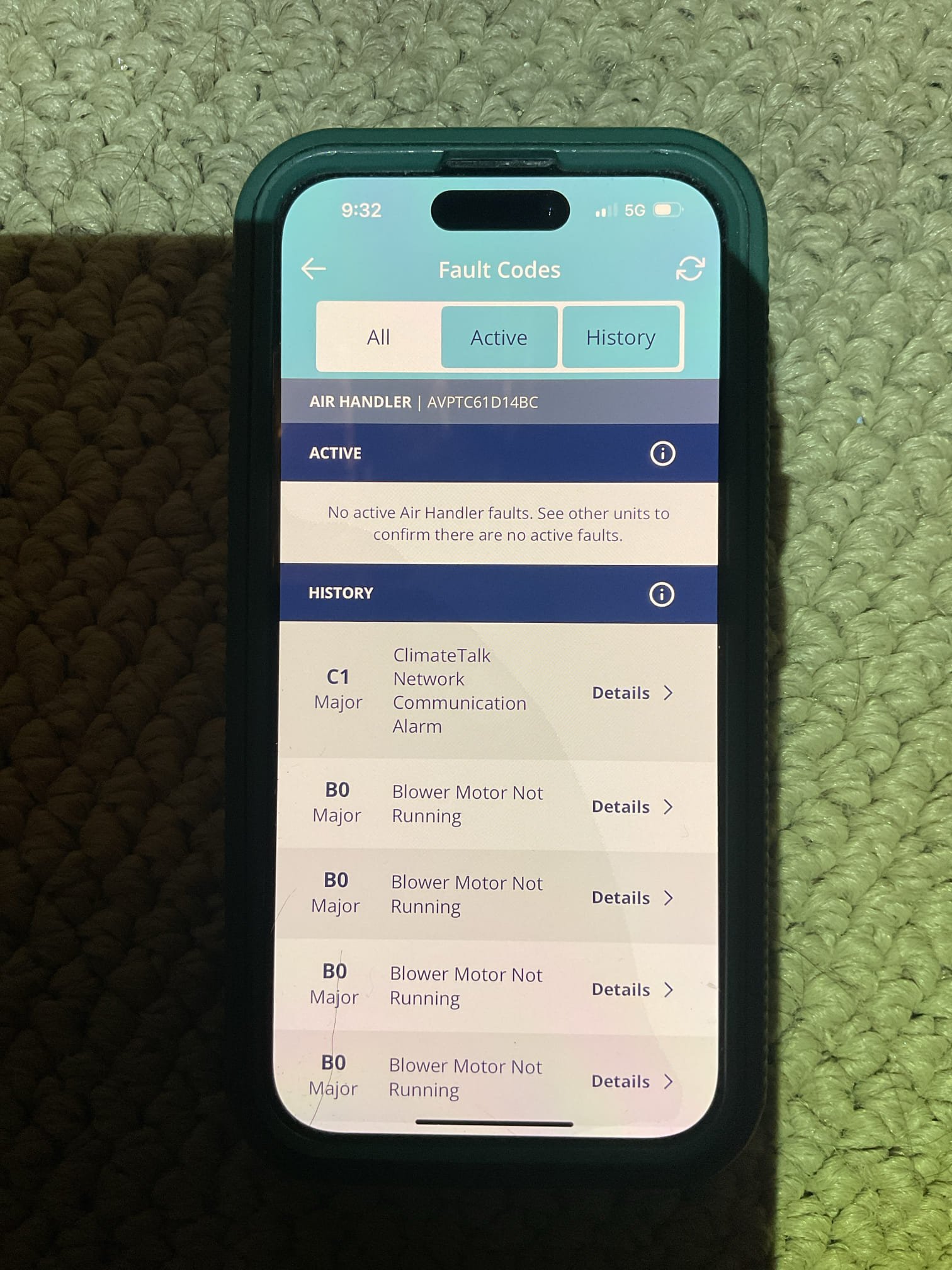 Arrived for heat pump not running again , previous tech found a pinched wire on the outdoor unit. 
Customer had a L2 lock out on the outdoor unit for high pressure tried 3 times . I checked my pressures when I reset and it was close enough to the chart for the refrigerant charge I have ( 73.5 suction and 337 discharge ) My static is .93” and found history fault codes for indoor blower motor not running. Did notice it always starts in HP2 at 1600 cfm on the board at the air handler my cool cloud is showing 1795 cfms. I will discuss all my findings and info with management to get the heat pump issues resolved. No charge for today. 