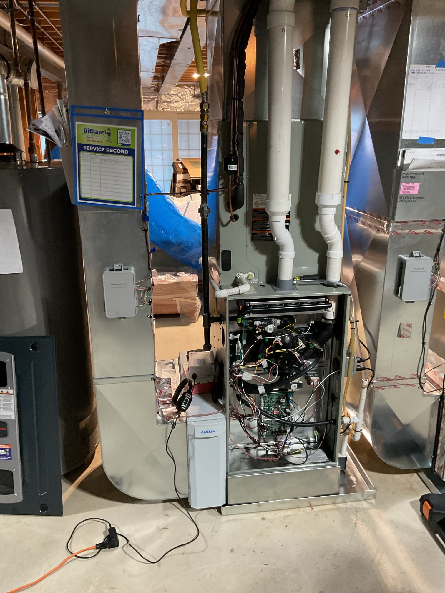 Luis 12-24-25 Luis and Allan performed quality assurance on second floor gas heater that was installed month ago. Check all electrical connections and components, settings on unit and thermostat ok. Test heater combustion results and gas pressures ok. Customer stated we. We were supposed to bring a 416 filter. That was promised during sales call. I called office we will need drop filter or direct shipping to customer, he has plenty of filters. But he was promised new one from us. Customer also mentioned about heater pan not being big as the other heater pan. Explain to customer this pan will cover entire heater and ac units. As well as the humidifier. System is working properly at the time of service. 