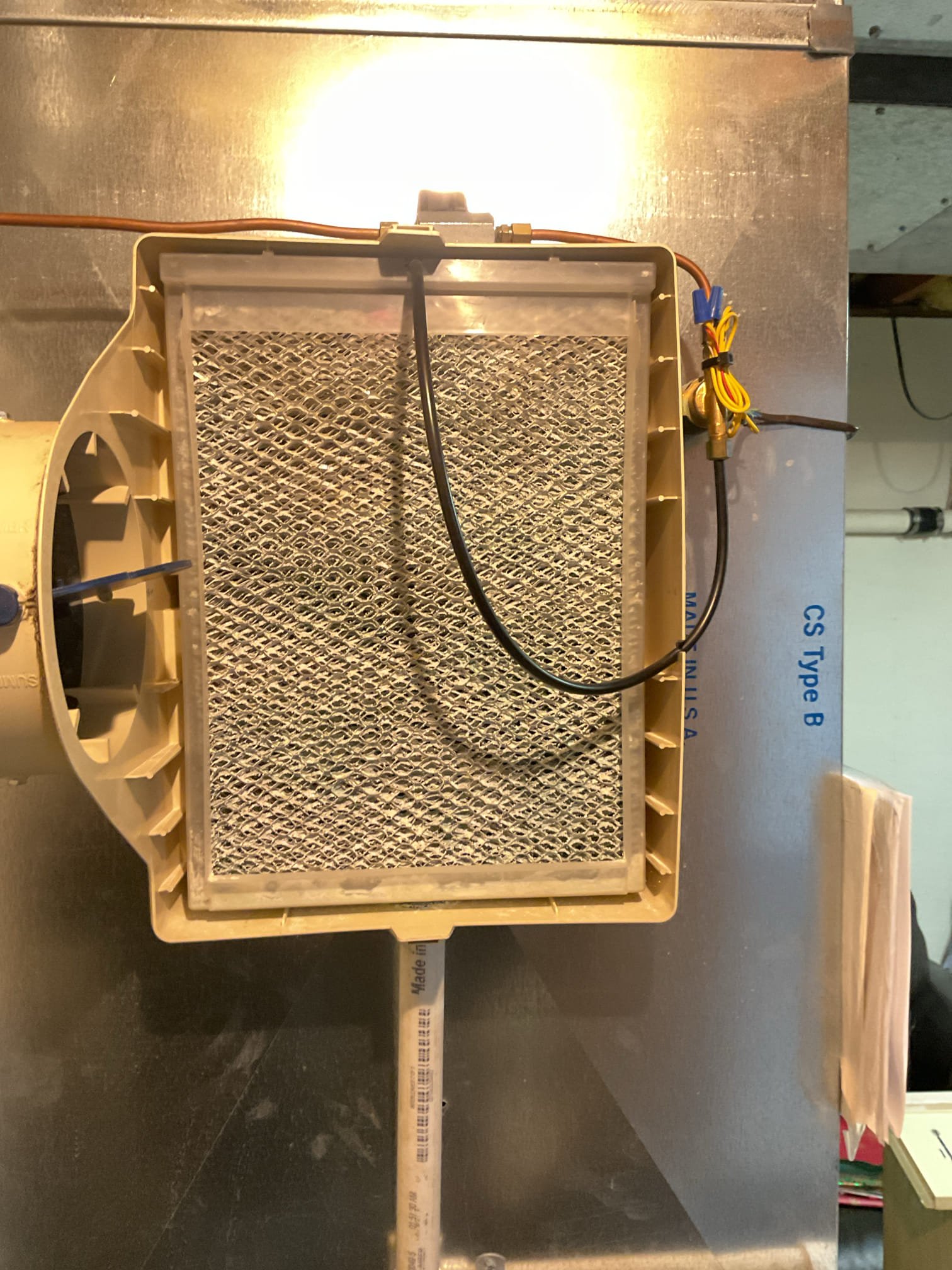 Performed precision heat pump tune up on 2019 American standard heat pump. Replaced aprilaire 201 and serviced humidifier with #35 humidifier pad. Checked temperature rise. Tested outdoor capacitor. Inspected evaporator coil. Found no surge protection on Ecm blower motor, provided estimate for surge protector. Checked refrigerant pressures and temperatures at indoor and outdoor unit heat pump is working properly at time of service. 
Heating and cooling plan