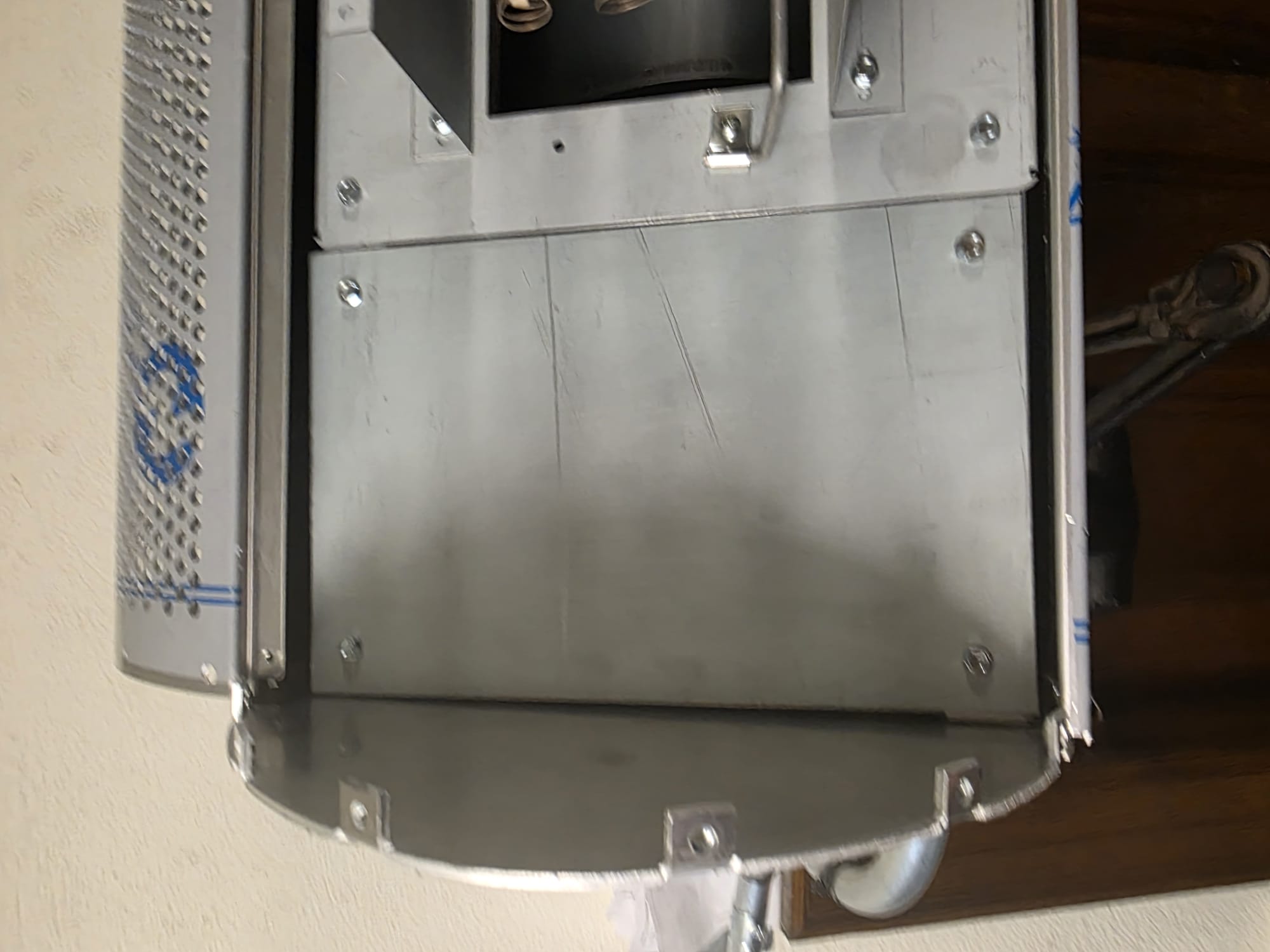 2 plates were missing from air curtain and unit was never properly tested at startup or on recall.  Ordered plates directly from Mars mfg, no charge.  Installed 2 plates, one on each end of air curtain.  Reset limits and tested operation.  Unit is functioning as designed.