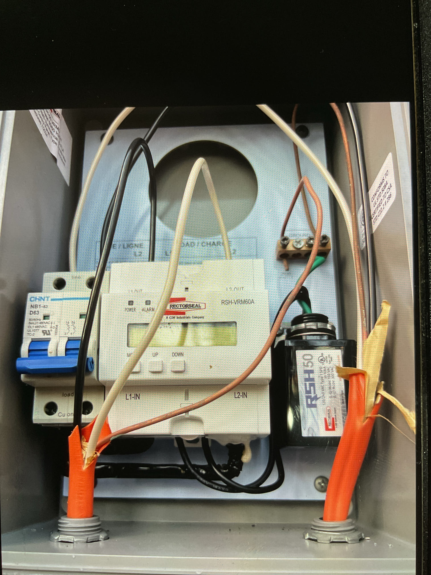 The RSH disconnect  installed on the outdoor unit seem to have melted and needs to be replaced. It will not deliver power to the outdoor unit.  upon installation of the new disconnect system, Operation should be checked to make sure no further damage has been done.Our complete system is shut down, but the customer does have backup oil heat. We should replace as soon as possible because we just did the install and the customer is challenging to deal with. He has already had multiple issues and it is a mini split unit.
