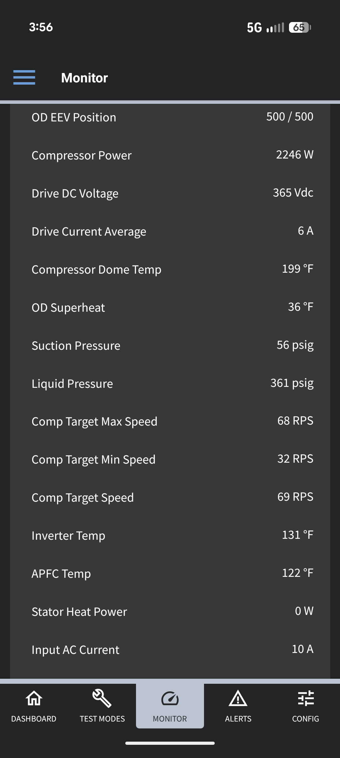 Found error codes in history for compressor dome sensor error.
Recommend actions with the advice of tech support is to replace the dome sensor. They also recommend that I take sensor off pipe and clean sensor and the section of pipe it was clamped to itself. After I did this I had 0 error codes for compressor dome sensor. 
Used the outdoor dome sensor ohm chart and found it to be 18-22° off. 

Also want to replace the outdoor eev based on head pressure climbing on maximum compressor rpm. 

Found (4) supply grilles closed almost completely shut. Opened all. The bathroom one I only partially opened. This alleviated static pressure by .45”

We will order dome sensor and outdoor eev and return to replace.

Thermostat was satisfied at 72° when I left. Left thermostat at 72°. 

Told them they should expect the heat pump to run all night when temperatures are this cold outside. That is how inverters work. 



