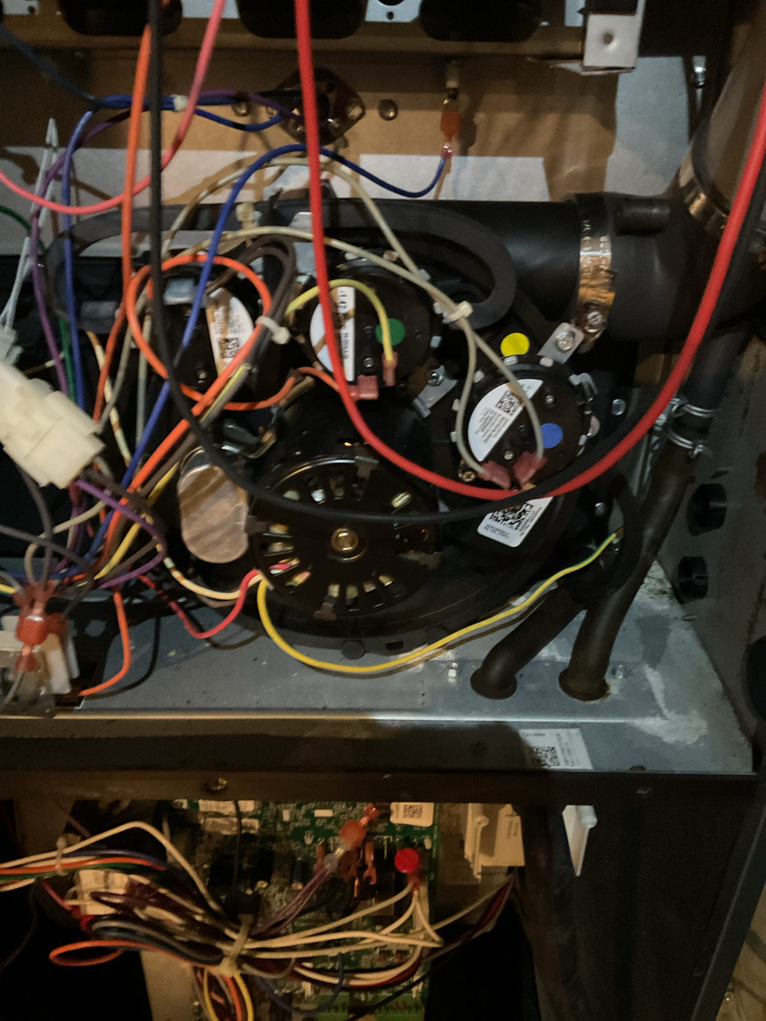 I arrived to the customers home to service their 5 yr old gas furnace system. 
I started with checking the air filter and replaced , the filter size is 16x25x1. I checked all my electrical connections and voltages. I inspected and tested the  burners , flame sensor and the igniter. I water tested all tubing and hoses. I inspected the exhaust and fresh air pipe for restrictions and bellies. I inspected the inducer and the blower motor operation. I checked and tested for combustion and took temp rise splits at the return and the supply. Everything is running fine at this time of service. 