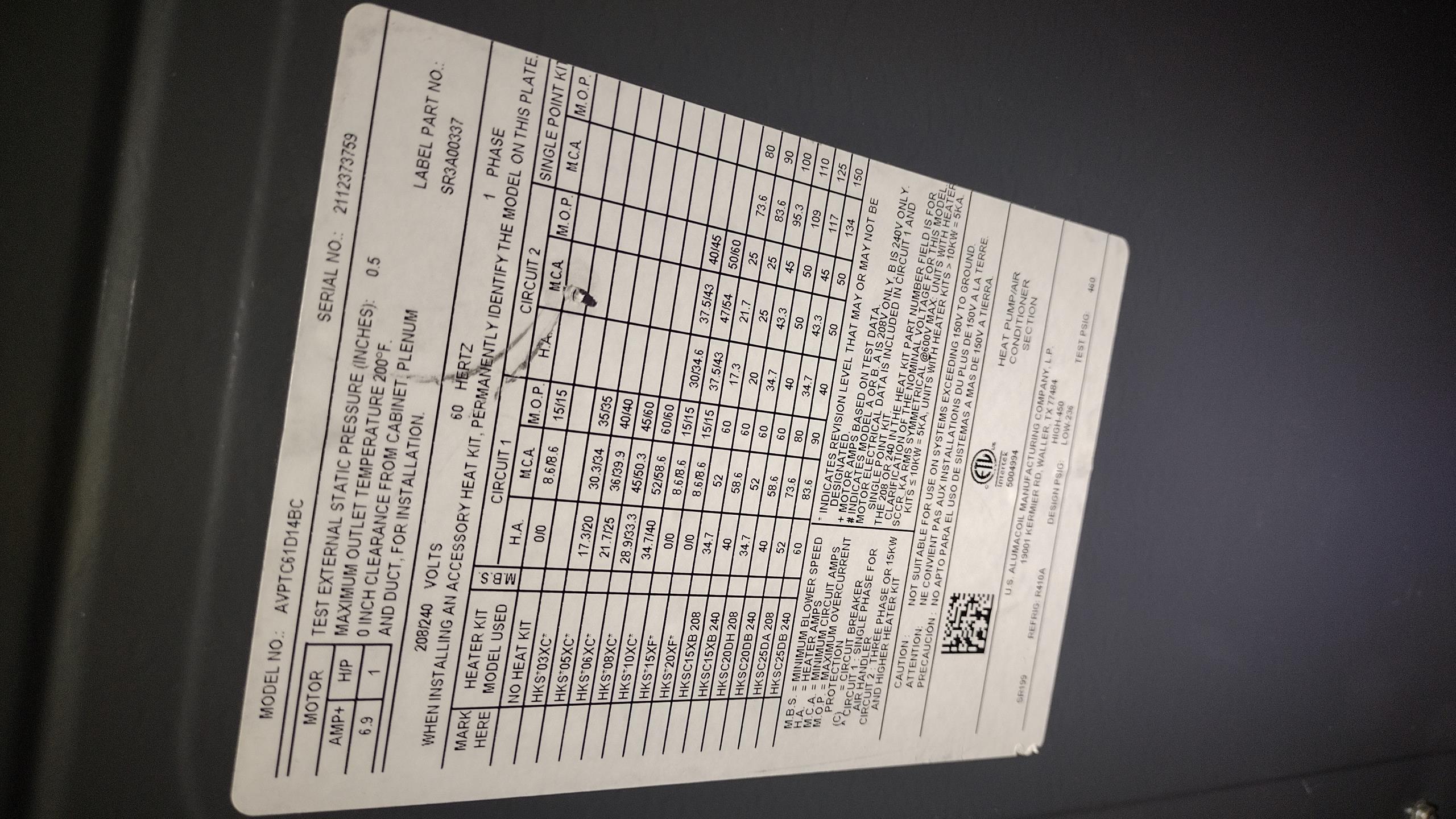 Luis 12-30-25 return visit to replace control module and blower motor for air handler. I also recover refrigerant from heat pump removed 20 lbs, pull vacuum, and added factory charge plus 4 ounce. Total charge 18 lbs and 4 oz. Test system operation ok cycle heat pump monitor refrigerant pressures ok. Check supply and return air temps 21 rise. 71 return and 92 supply air temp.

 Heat tune up was completed during today’s visit, 20 kw back up heat ok. Installed new filter and new humidifier pad provided by customer. No charge for today’s repair. Warranty from installation. 