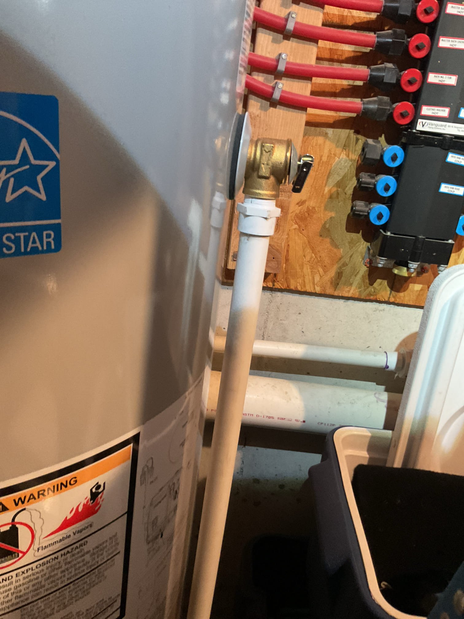 Found failed expansion tank. Water on air side of tank. This is what caused the t+p valve to trickle. It is no longer opening but may do so from time to time until expansion tank is replaced.
There was a long run time of water heater  at the end the T-P valve opened
 You could keep a bucket under it until we can come back for repairs. Keep an eye on area under valve especially after high volume water use. 
 
Water heater was installed June 23, 2020. Expansion tank and T+P valve are Not covered by 5 year warranty

Water pressure 58 psi Good
Provided (3)estimates.
 1 is to replace expansion tank (it is in another room next to water meter.) 
2. Recommend repairs is to replace BOTH the expansion tank and the T+P valve.
3. Replace T+P valve separate

He agreed to replace expansion tank and diagnostic.
Collected half today. We will collect balance upon completion of work. 