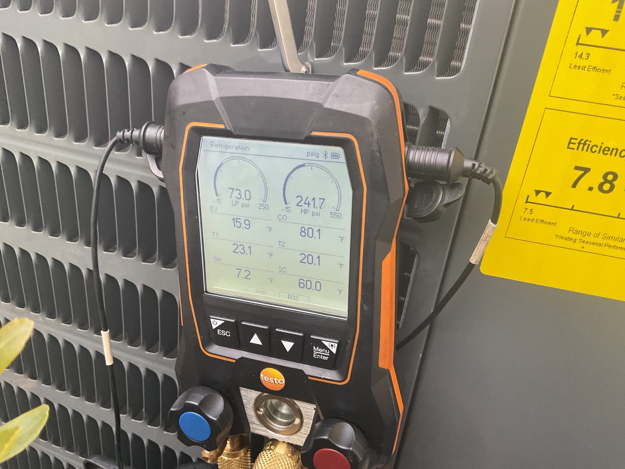 Fully assessed heat pump install by another contractor. Found that thermostat was set up correctly. After talking to homeowner the heat pump under about 20 some degrees was not keeping up. Went into cool cloud app, and found that the strip heater was never programmed into the software. Told control board that it has a 10 KW heat strip and tested operation. Strip heater came on correctly. Also checked R 32 refrigerant pressures they were good. Found no surge protection on the system inside or out provided estimates. Also provided information about our membership plan. Heat pump is working correctly at time of service.