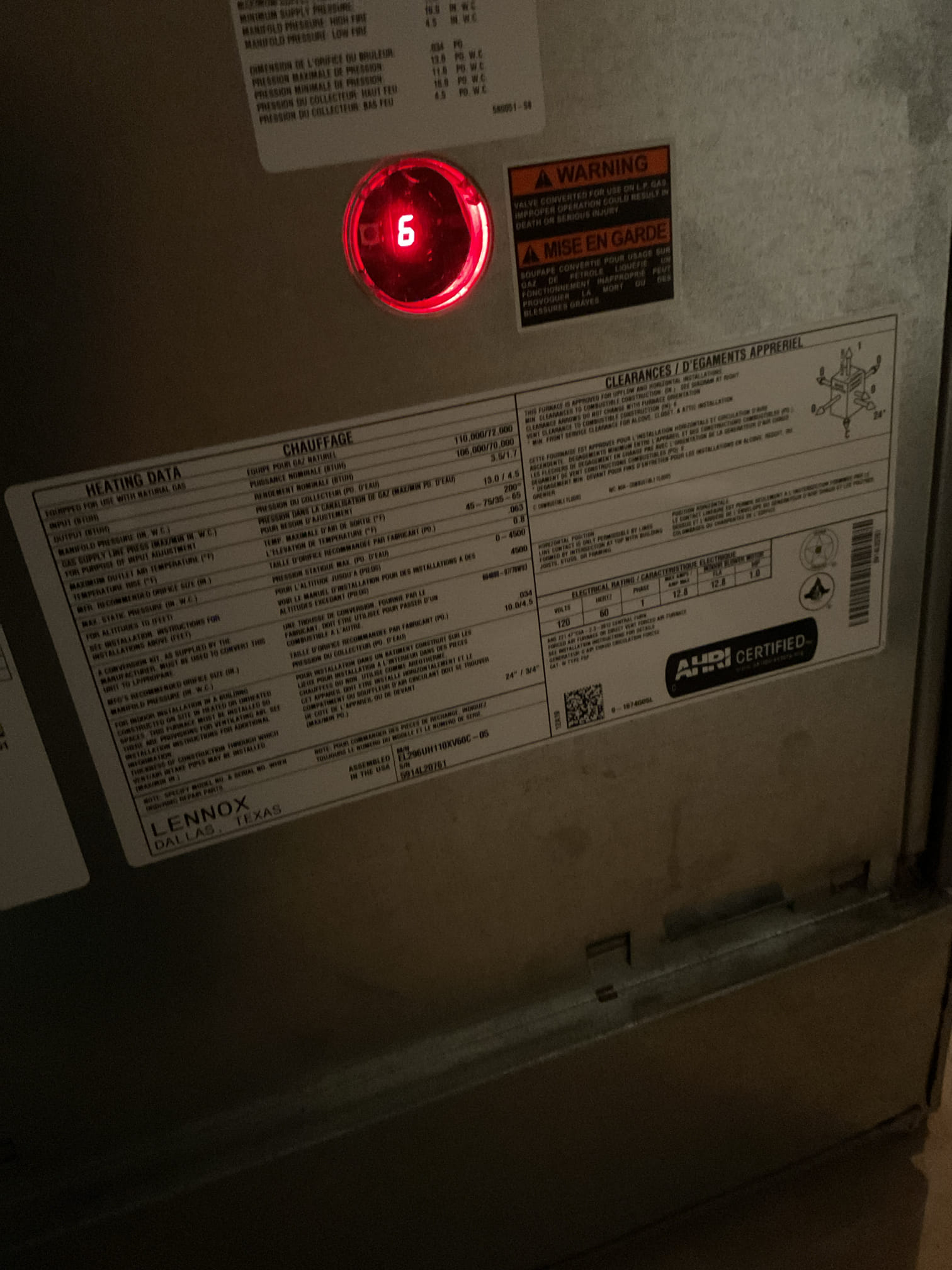 I arrived for no heat . Error on the board is 227 ( low pressure switch not closing . It get all the way to trial of fire , it would lite then turn off and re try. I will contact Lennox to see if it’s a board issue or a low pressure switch problem. It will eventually run on high fire and then drop to low and it still says error 227 . Collected for 84.15 paid by cc. 

The system is running at this time per customer leave it run on emergency heat propane, and they will charge it back to regular heat  pump mode . 
