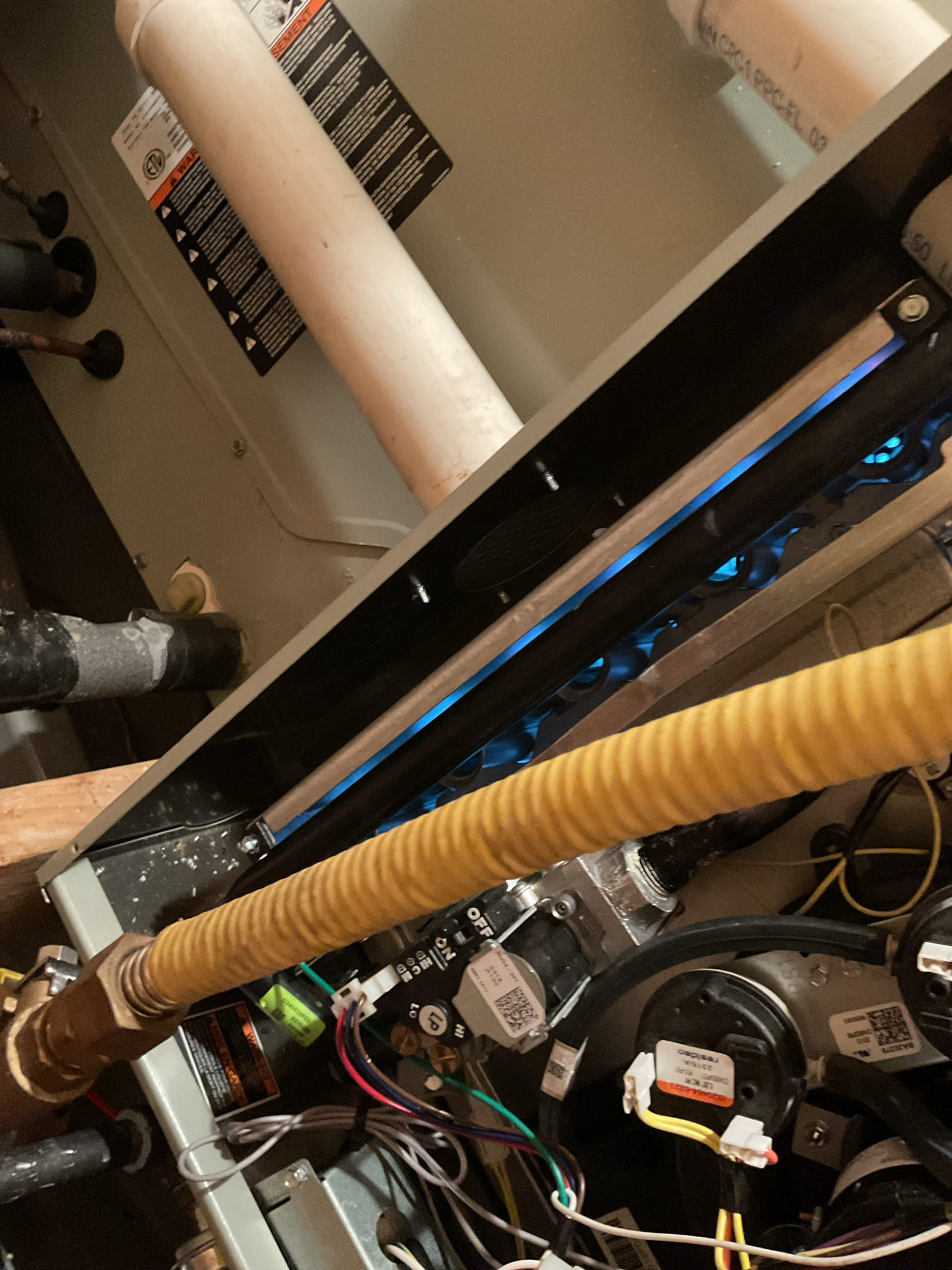 2 furnace check ups . 
I arrived to the customers home to service their 3 yr old system and there 12 yr old system.
I started with checking the air filters and found good, customer replaces his own filters. . I checked all my electrical connections and voltages. I inspected and tested the  burners , flame sensors and the igniters on both units. I water tested all tubing and hoses. I inspected the exhaust and fresh air pipe for restrictions and bellies. I inspected the inducer and the blower motor operations for both units. I checked and tested for combustion and took temp rise splits at the return and the supply's on both systems . Both heat systems are working fine at this time of service. 

I left a estimate for replacement of a water tap for there humidifier 700.