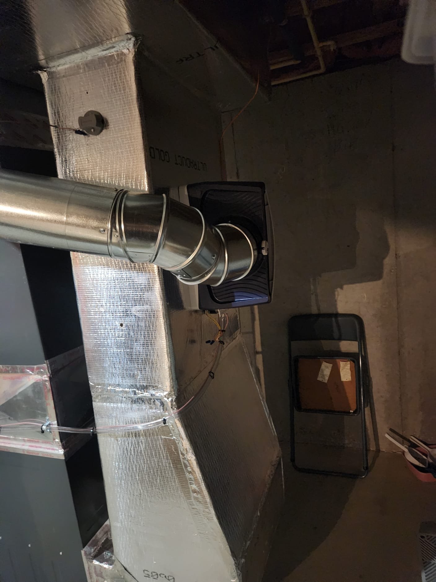 Installed new aprilaire 620m bypass Humidifier. Cut out hole in return and mounted Humidifier. Installed takeoff in Supply and ran hard pipe to Humidifier. Wired Humidifier into existing eim using u1 terminals. Ran Humidifier drain to existing condensate pump. Reprogrammed thermostat and tested operation. 